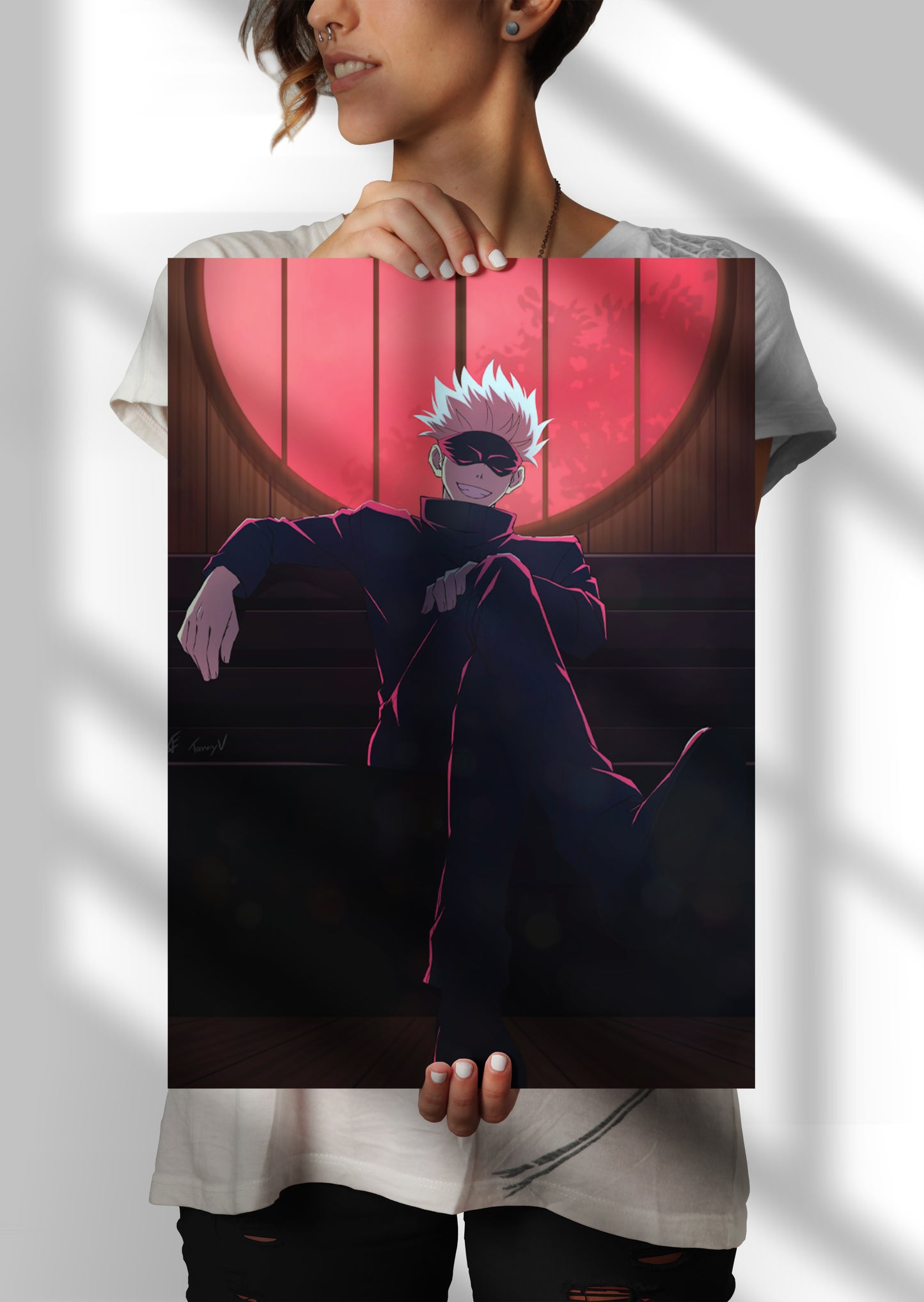 Gojo Satoru Jujutsu Kaisen Anime Metal Poster