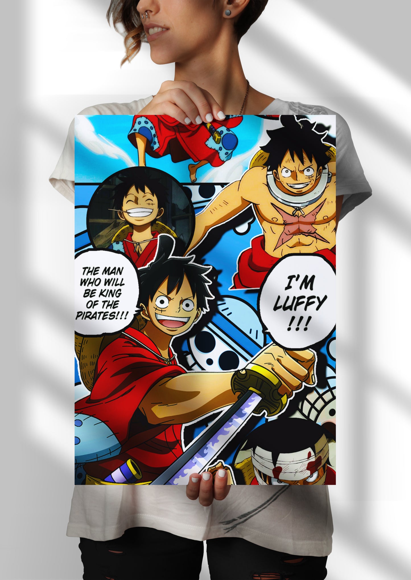 Monkey D Luffy King of Pirates One Piece Anime Metal Poster