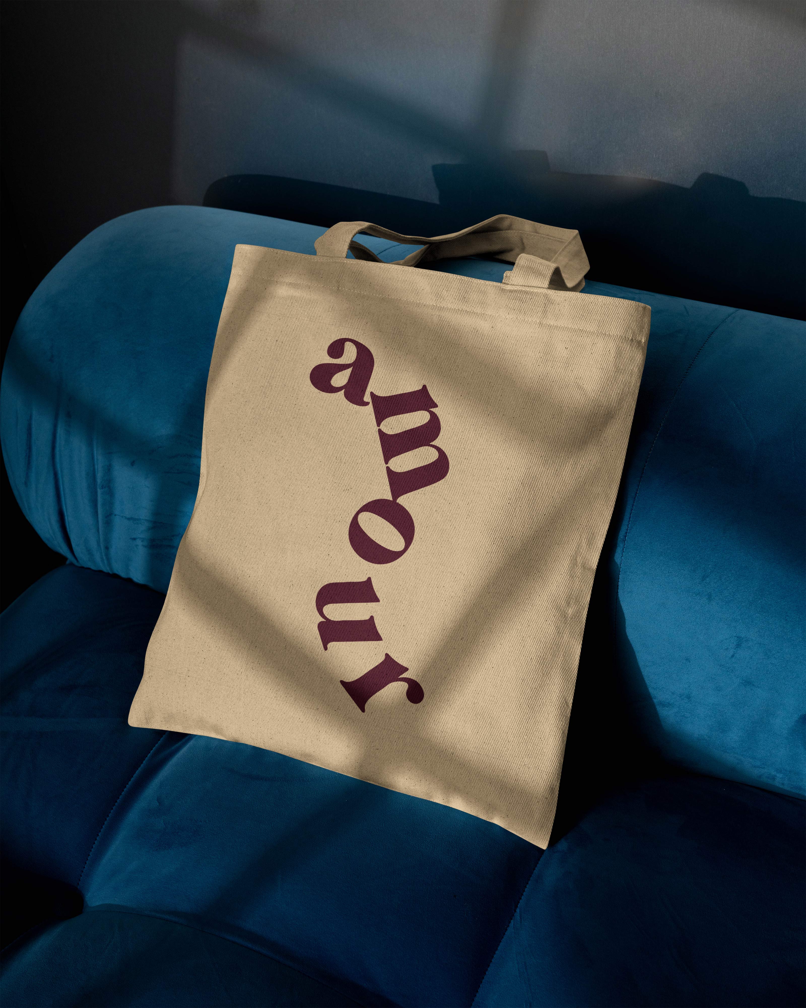 Amour Printed Canvas Tote Bag – Aesthetic Reusable Cotton Tote | Eco-Friendly Shopping, College & Daily Carry Bag (15 x 16 inch, Natural Beige)