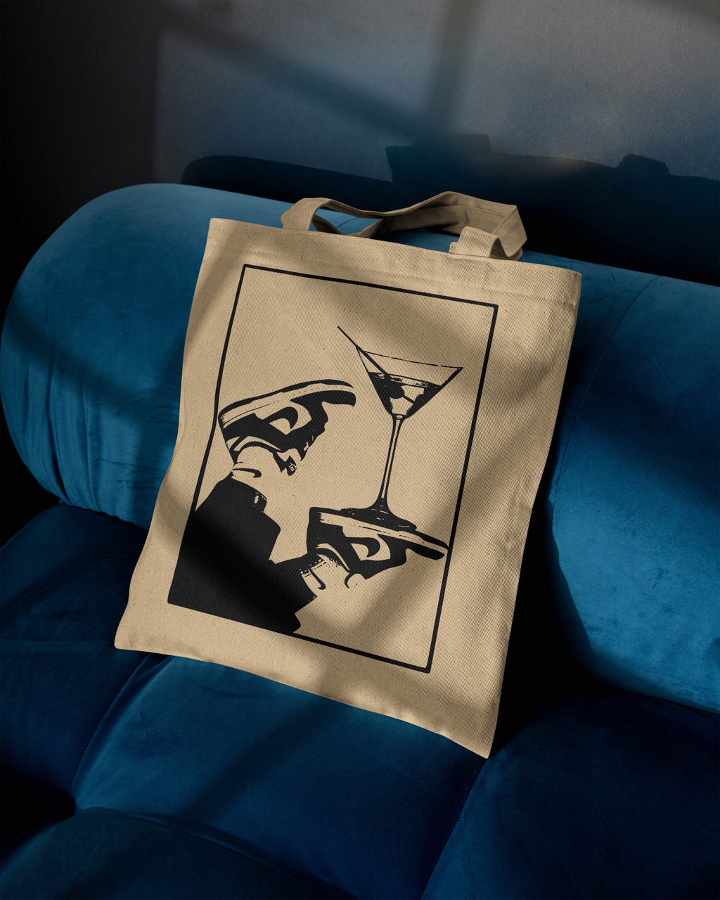 Asthetic Canvas Tote Bag – Aesthetic Cocktail-Inspired Cotton Tote  Reusable Everyday Canvas Shopping Bag (15 x 16 inch, Natural Beige)