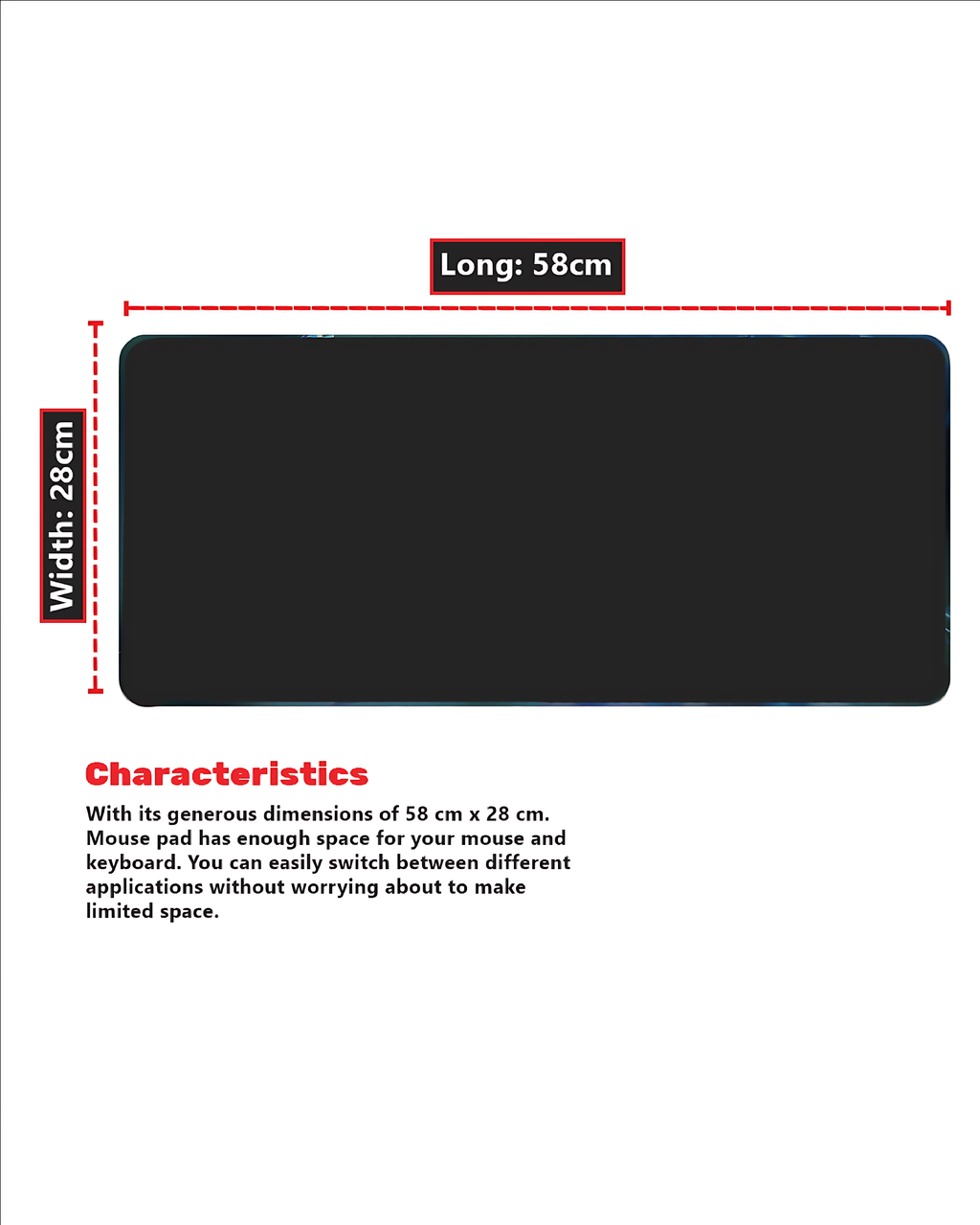 Deadpool Desk Mat – Comic Energy Gaming Pad  58 × 28 cm Smooth Surface