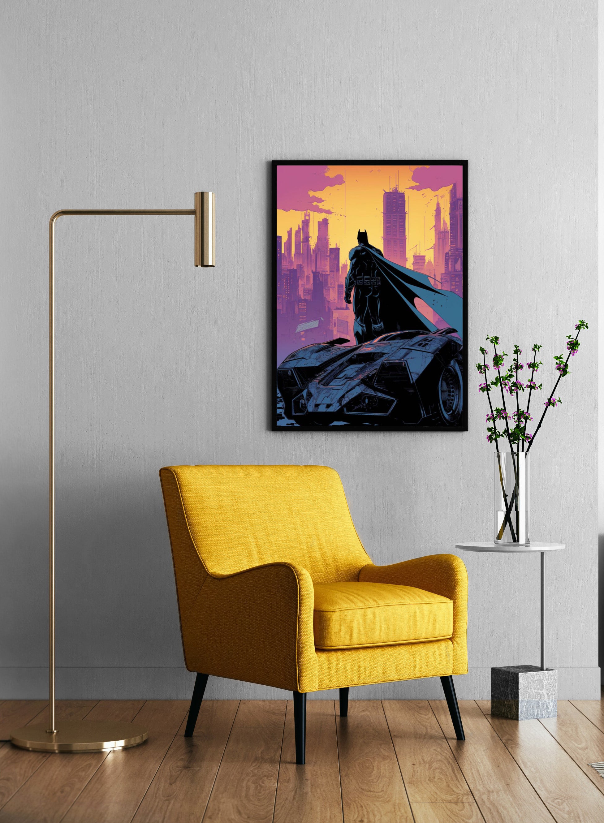 Batman And Batmobile Wall Poster