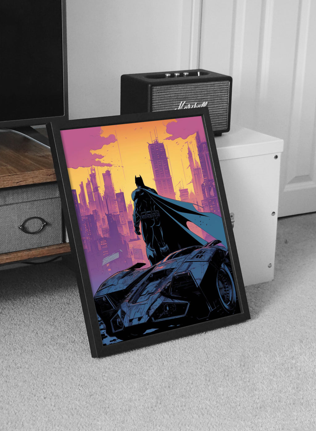 Batman And Batmobile Wall Poster