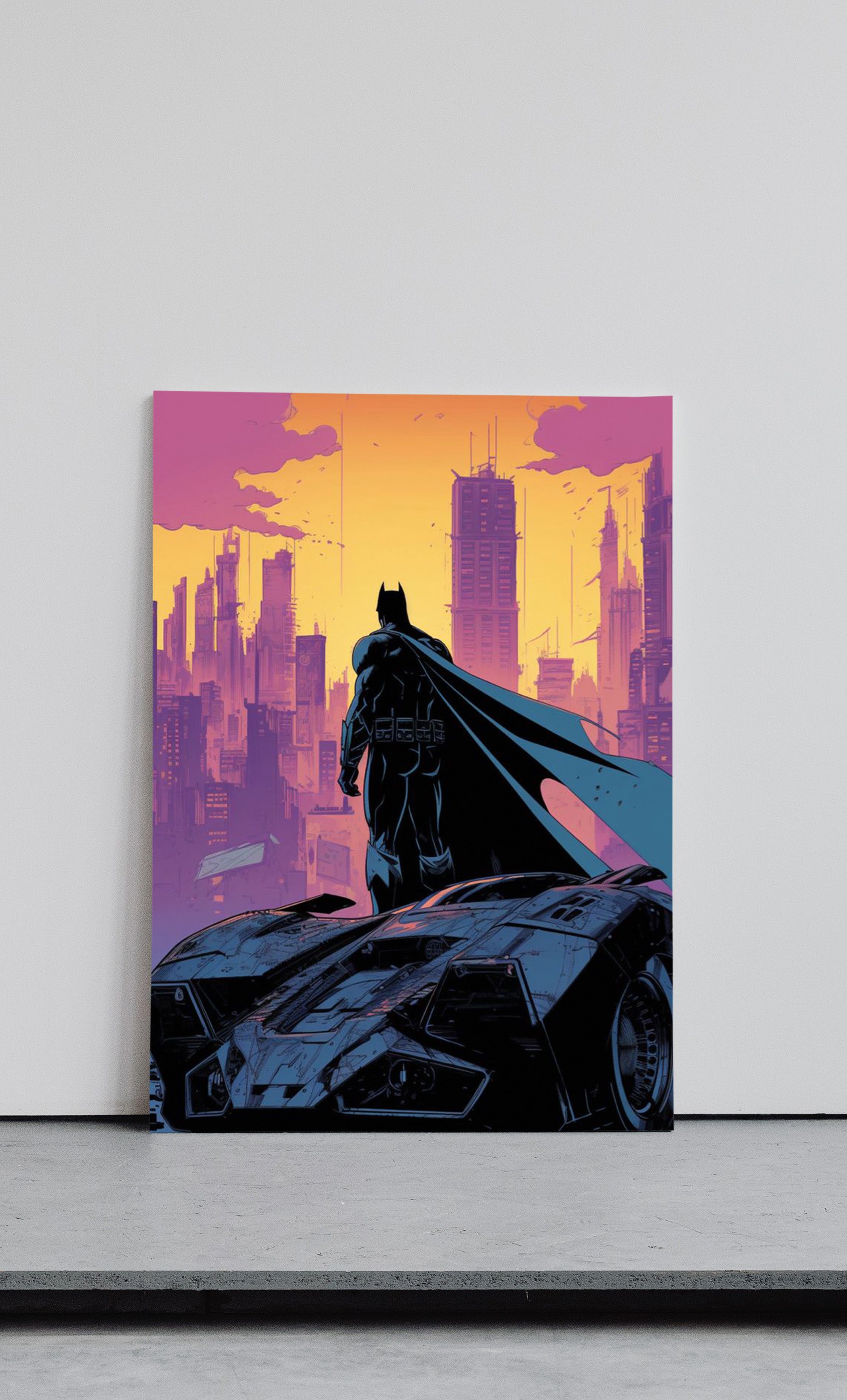 Batman And Batmobile Wall Poster