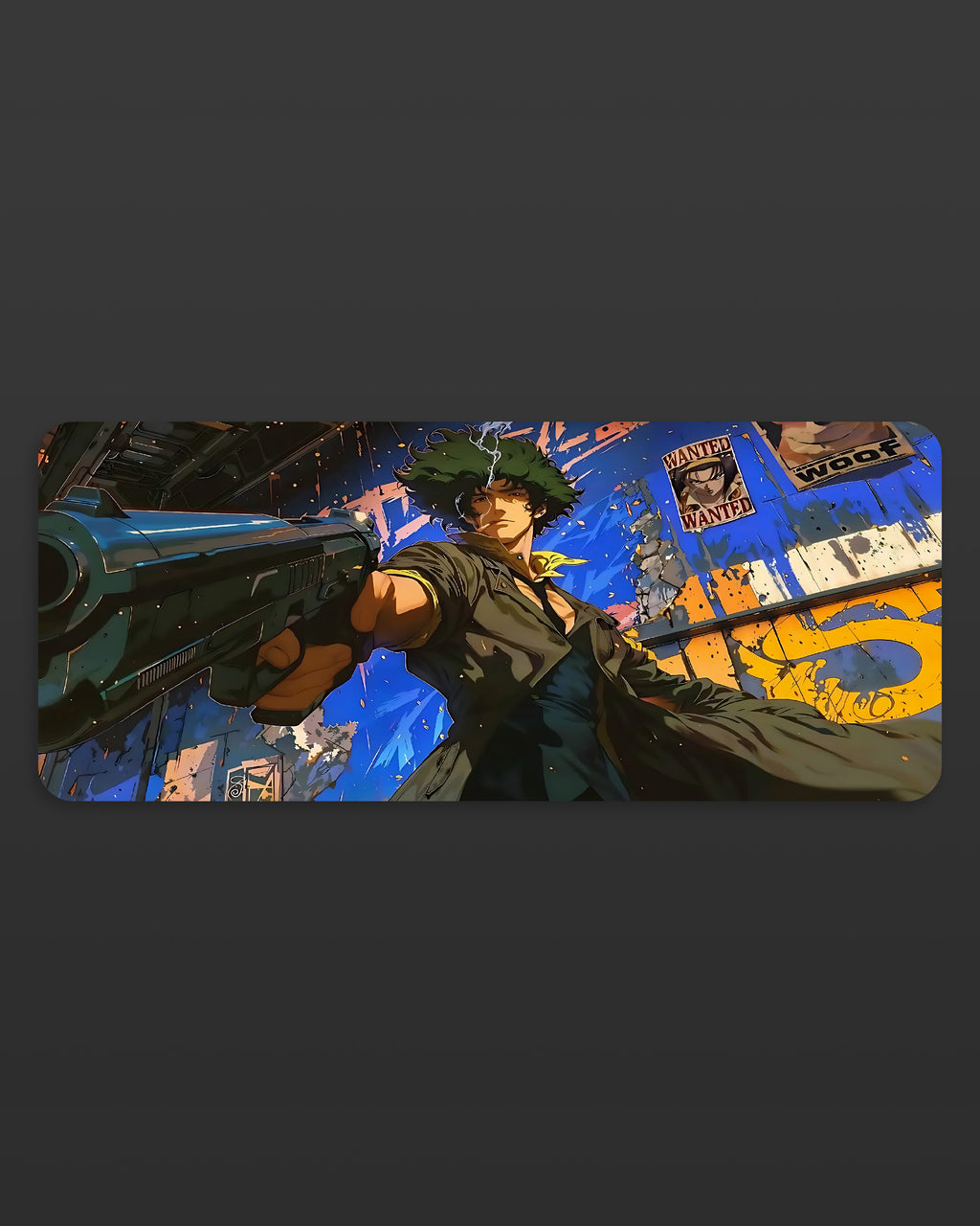 Cowboy Bepop Anime Desk Mat – Vintage Anime Vibe Gaming Pad  58 × 28 cm Mat