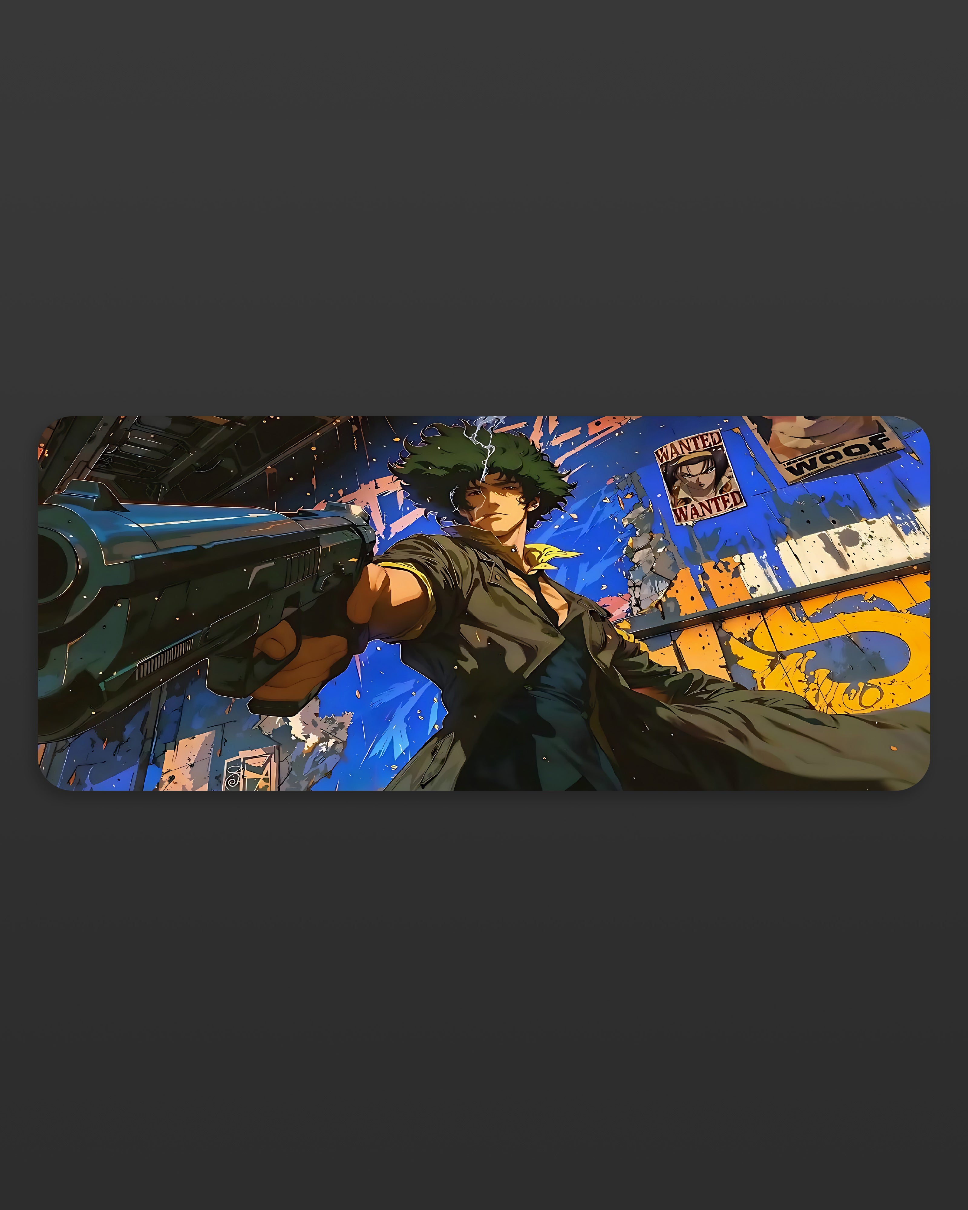 Cowboy Bepop Anime Desk Mat – Vintage Anime Vibe Gaming Pad  58 × 28 cm Mat
