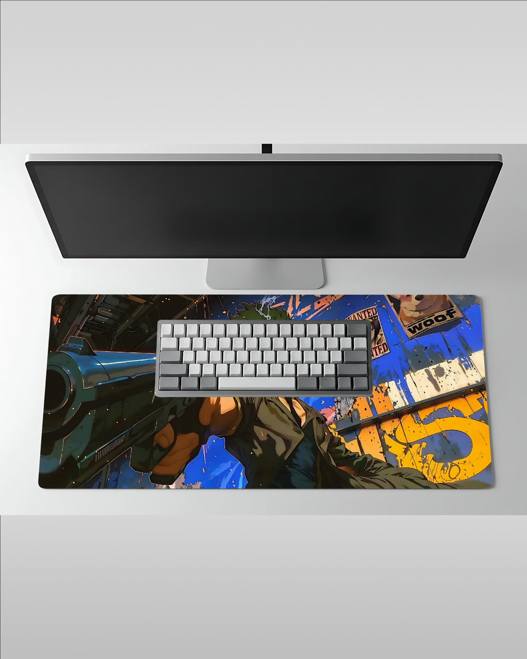Cowboy Bepop Anime Desk Mat – Vintage Anime Vibe Gaming Pad  58 × 28 cm Mat