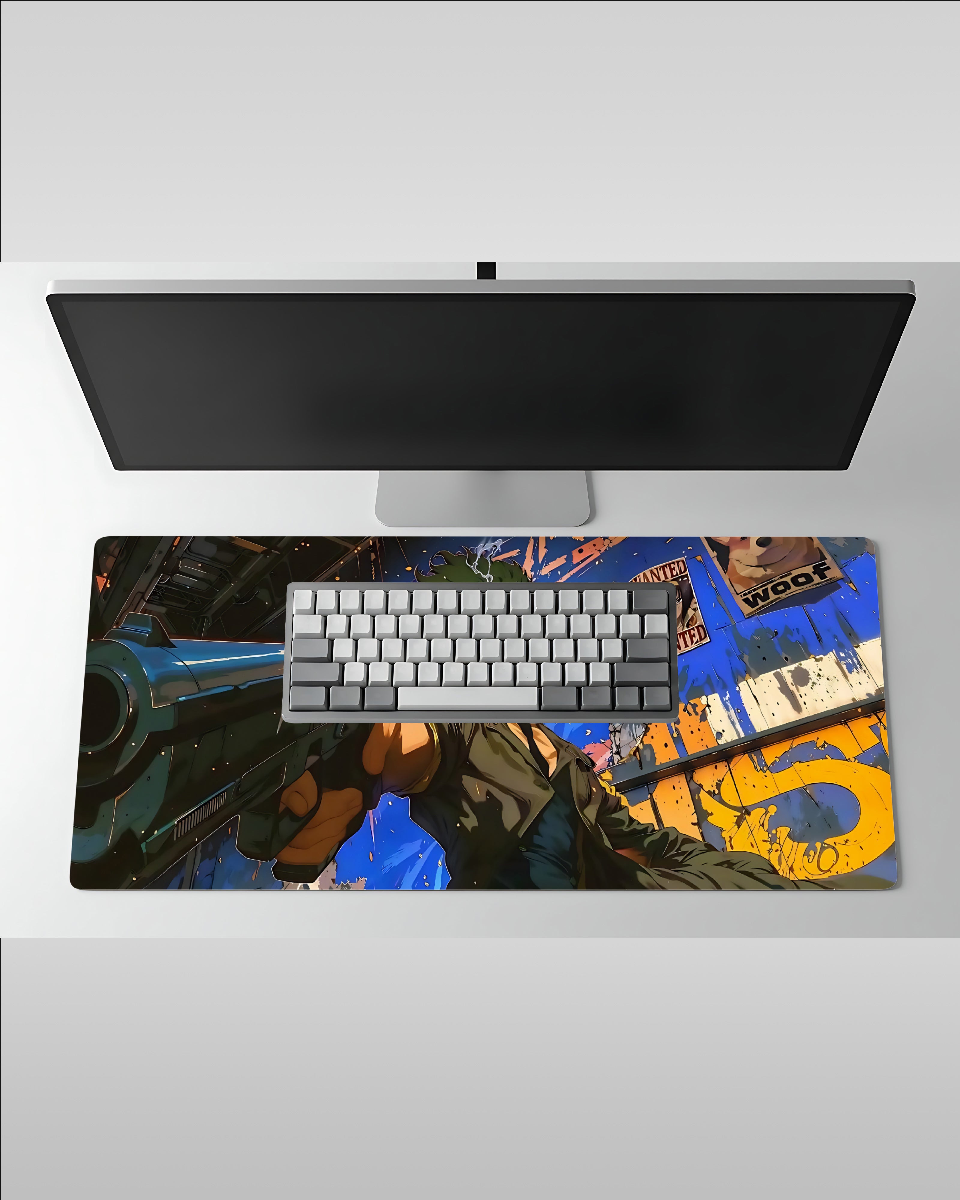 Cowboy Bepop Anime Desk Mat – Vintage Anime Vibe Gaming Pad  58 × 28 cm Mat