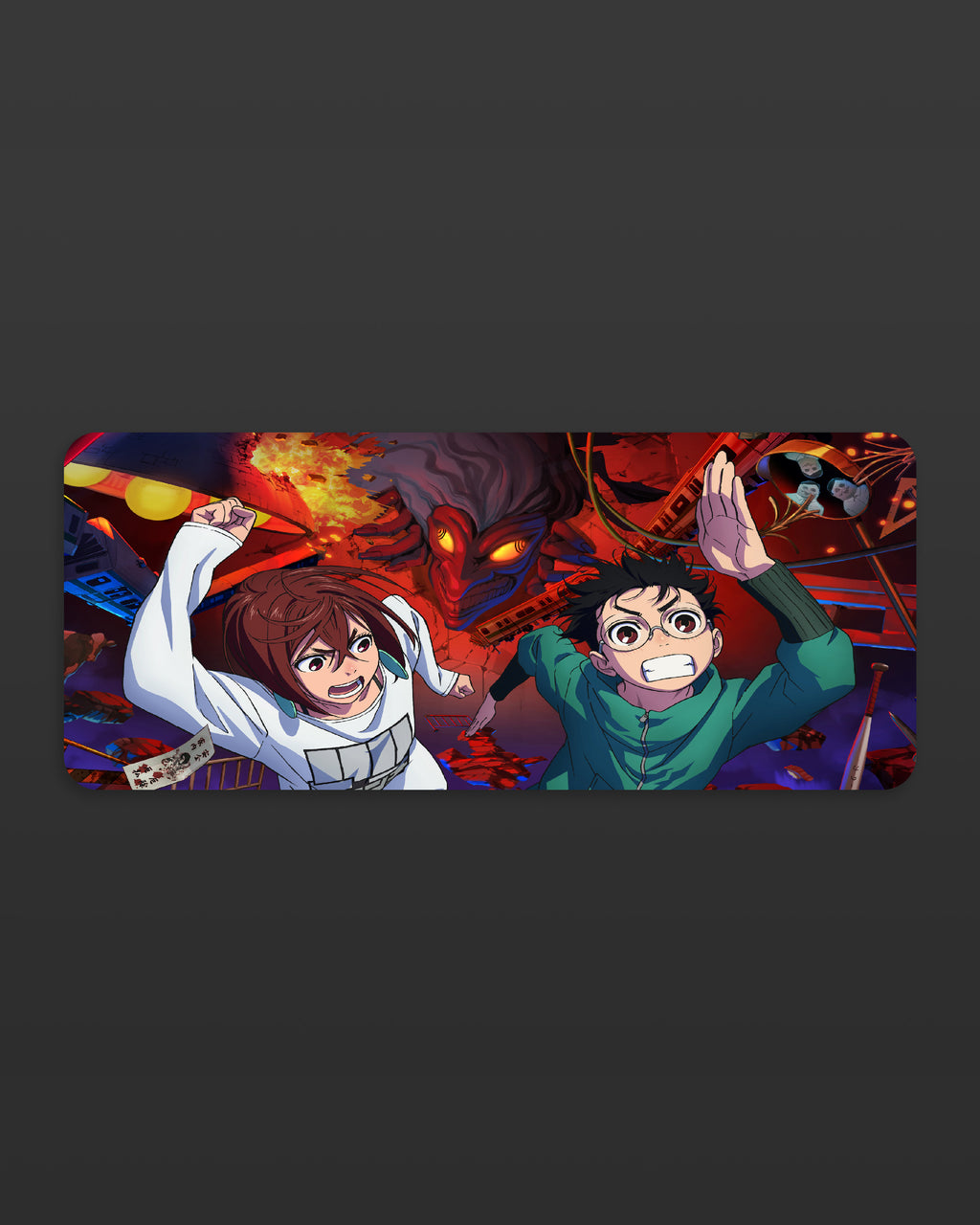 Dandadan Desk Mat – Bold Graphic Gaming Pad | Smooth 58 × 28 cm Desk Surface