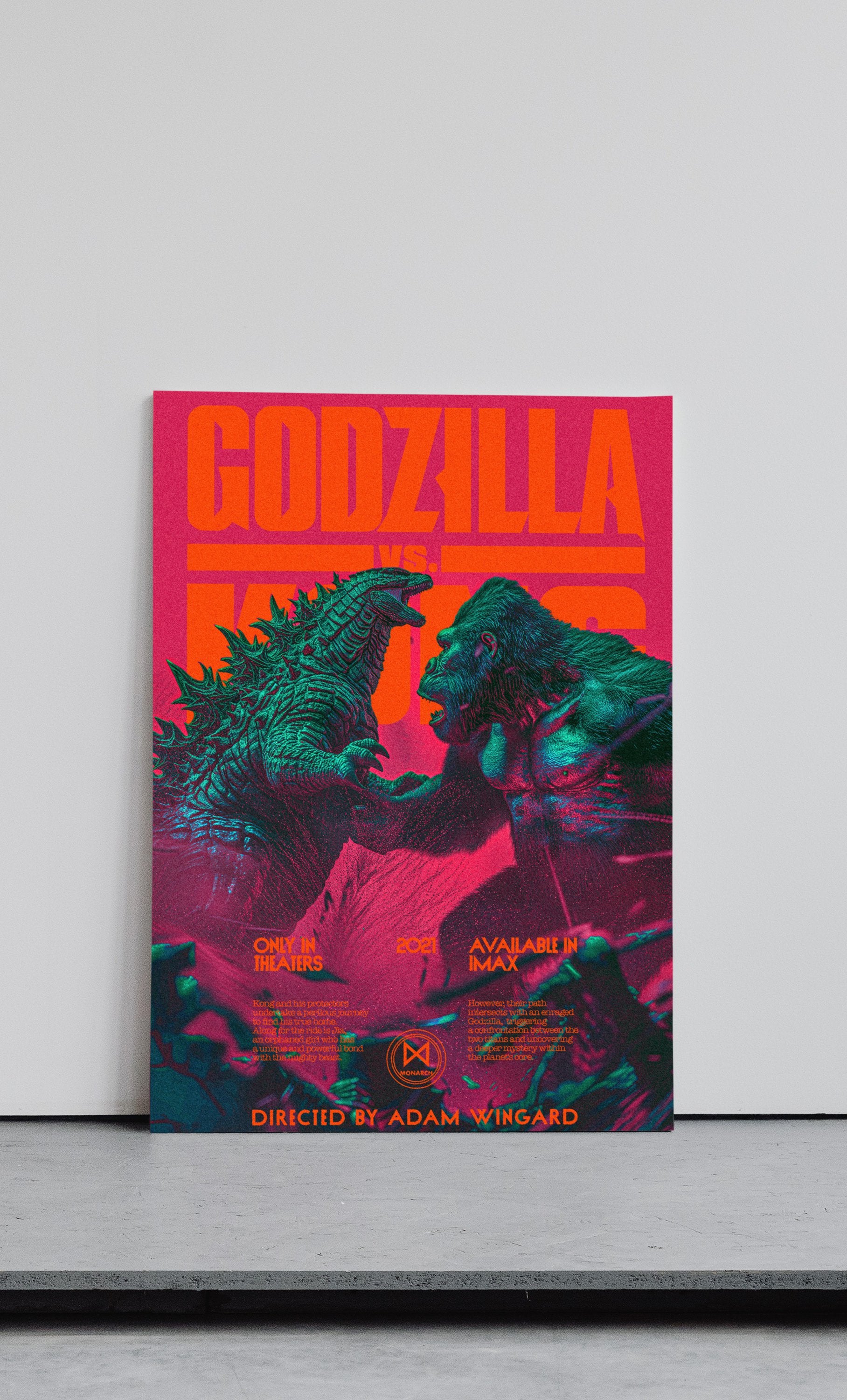 Godzilla vs. Kong 2021 Movie Vintage Wall Poster