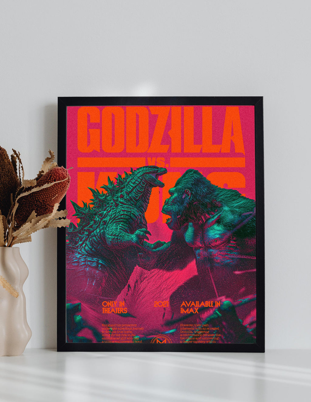 Godzilla vs. Kong 2021 Movie Vintage Wall Poster