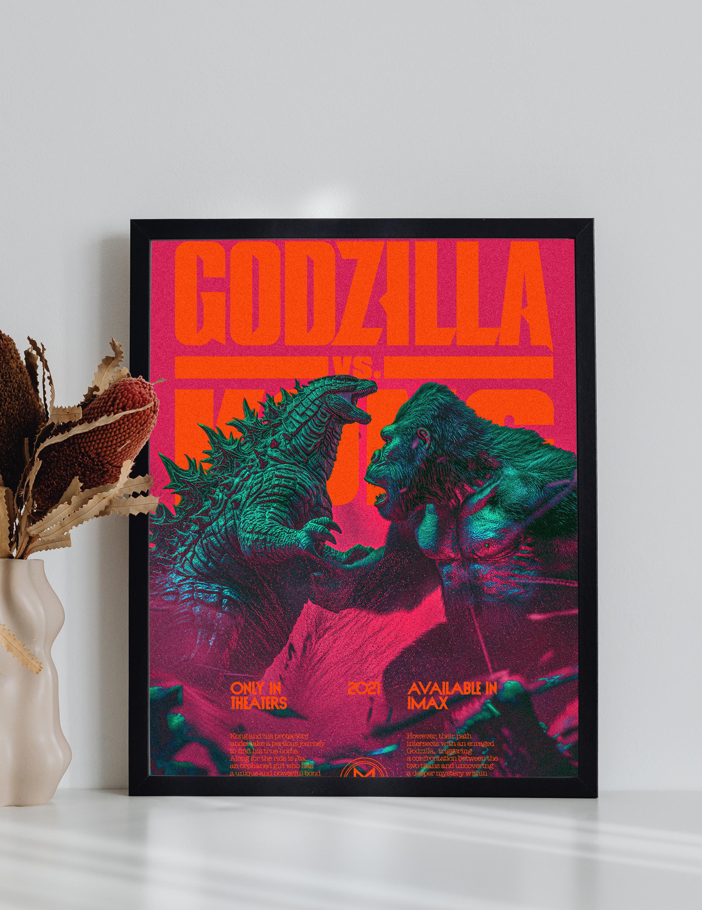 Godzilla vs. Kong 2021 Movie Vintage Wall Poster