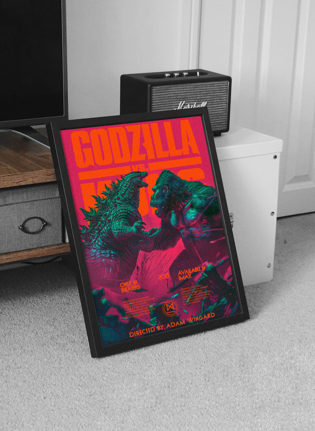 Godzilla vs. Kong 2021 Movie Vintage Wall Poster