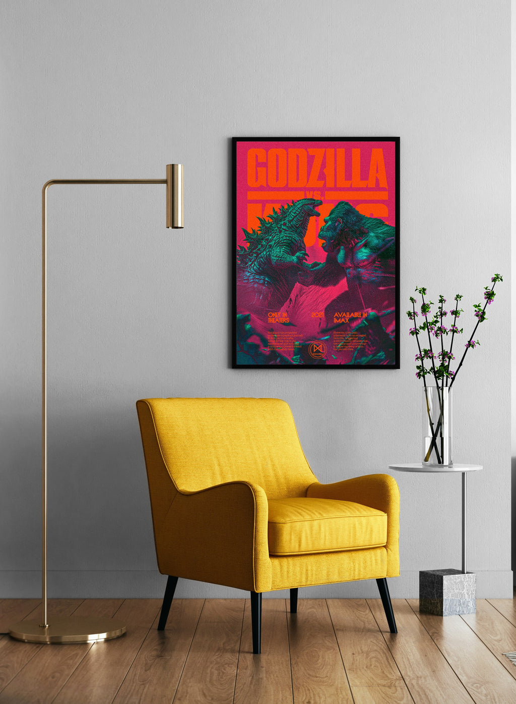 Godzilla vs. Kong 2021 Movie Vintage Wall Poster