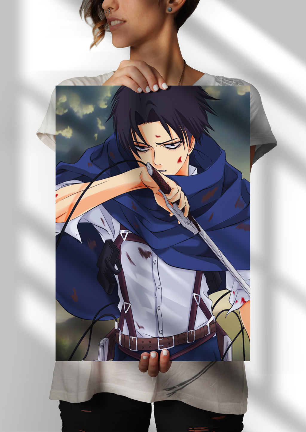 Levi Ackerman Attack on Titan Anime Metal Poster