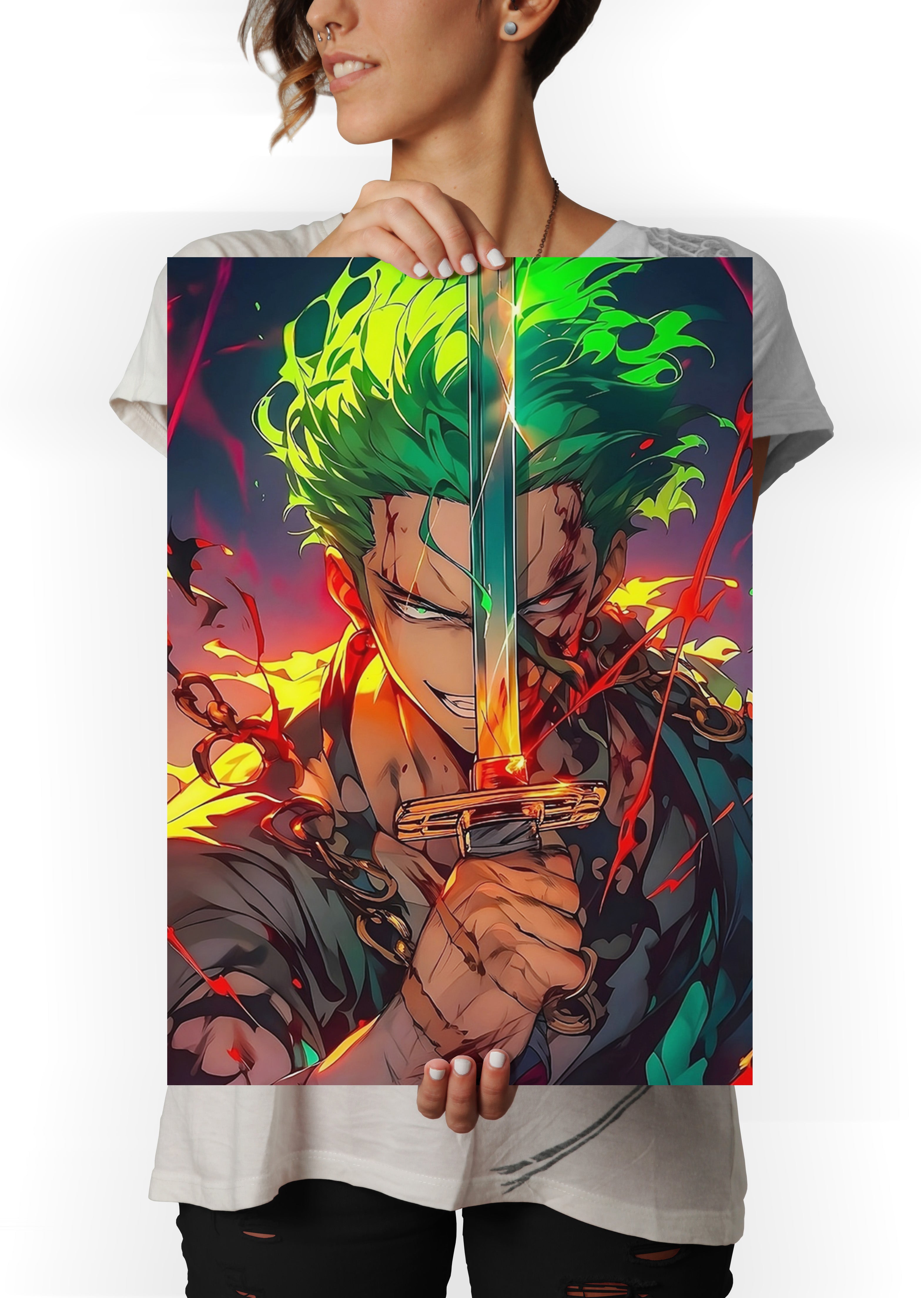 Roronoa Zoro One Piece Anime Metal Poster