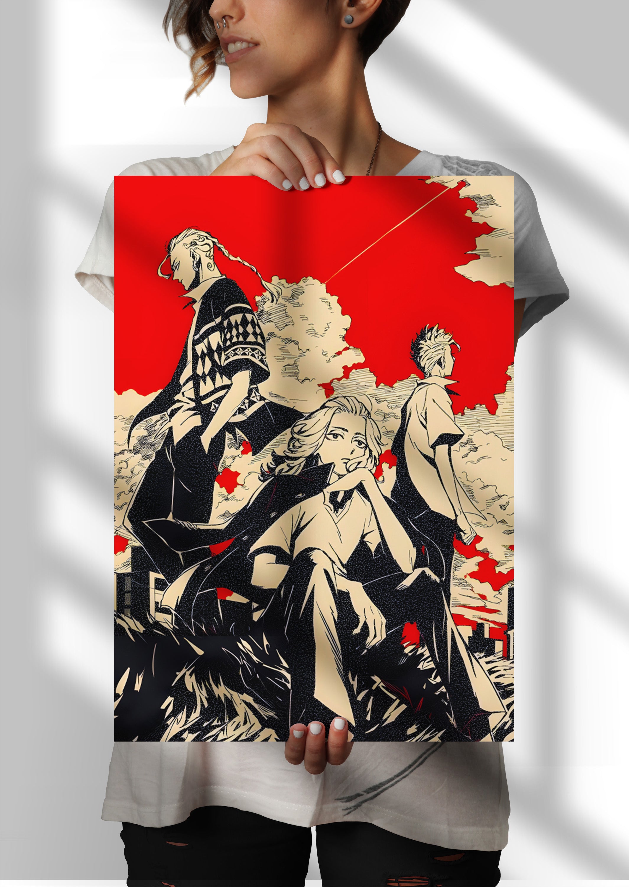 Tokyo Revengers Anime Metal Poster Takemichi, Mikey, Draken