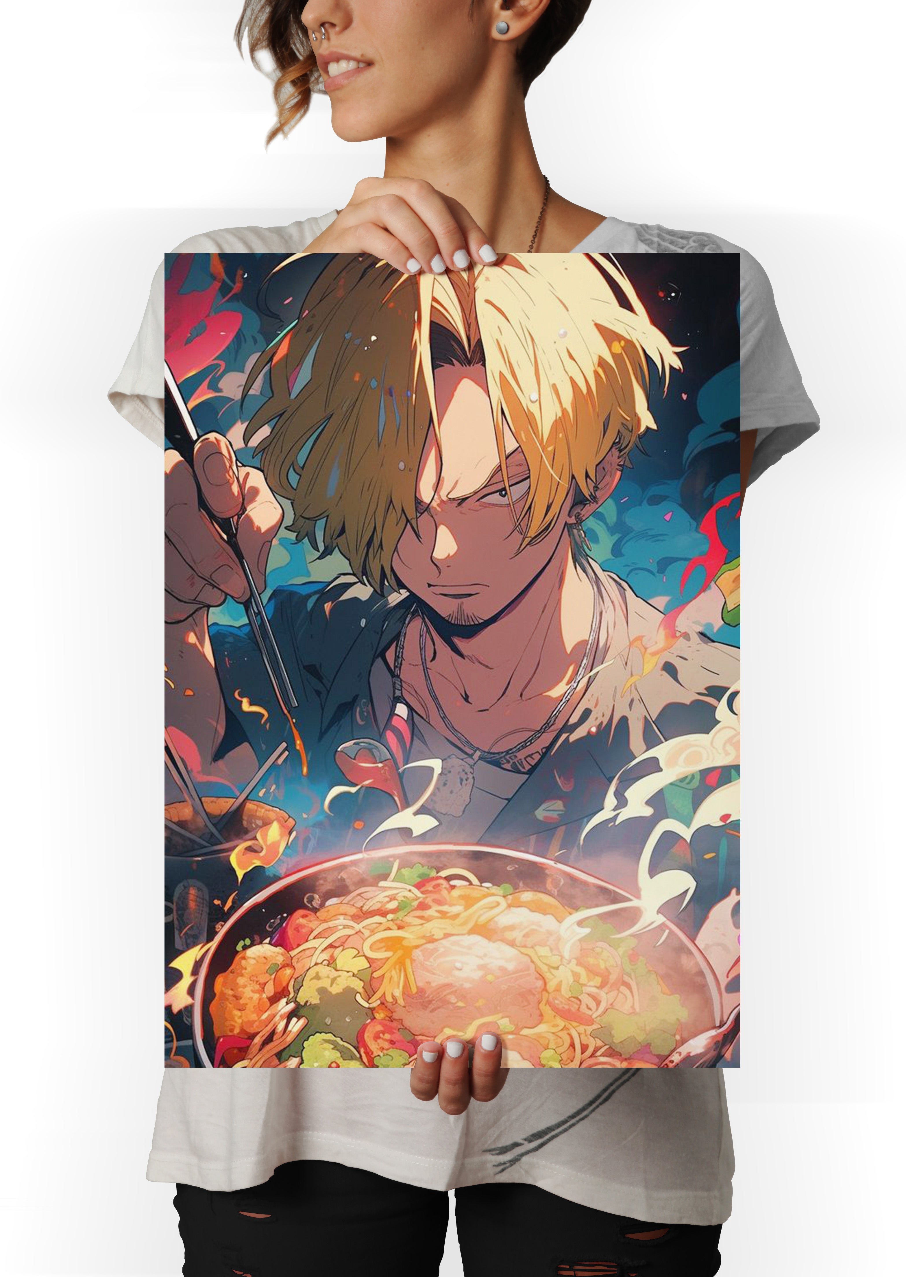 Vinsmoke Sanji X Ramen One Piece Anime Metal Poster