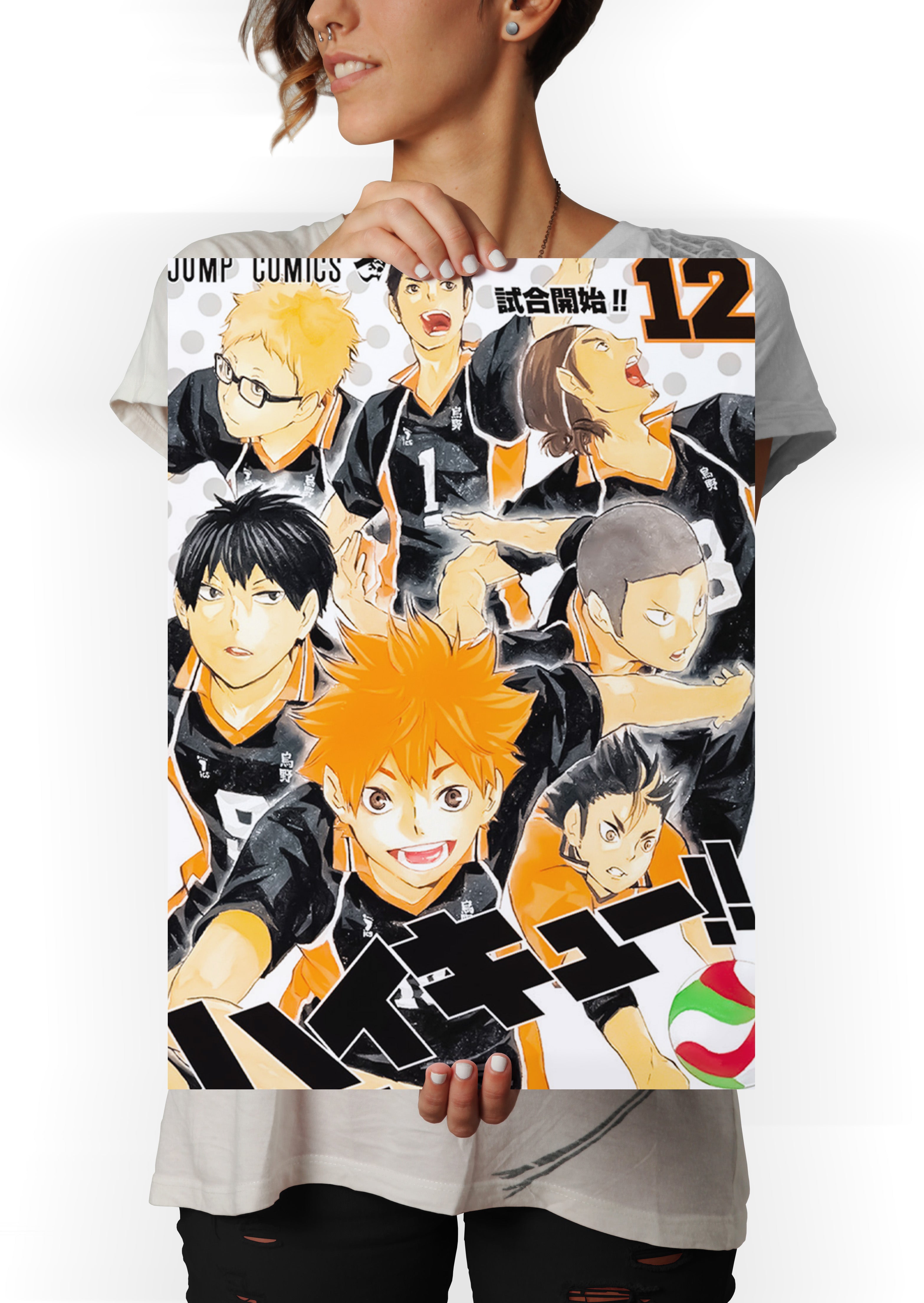 Haikyu!! Karasuno Hinata, Kageyama, Nishinoya, Azumane, Daichi, Tsukishima, Anime Metal Poster