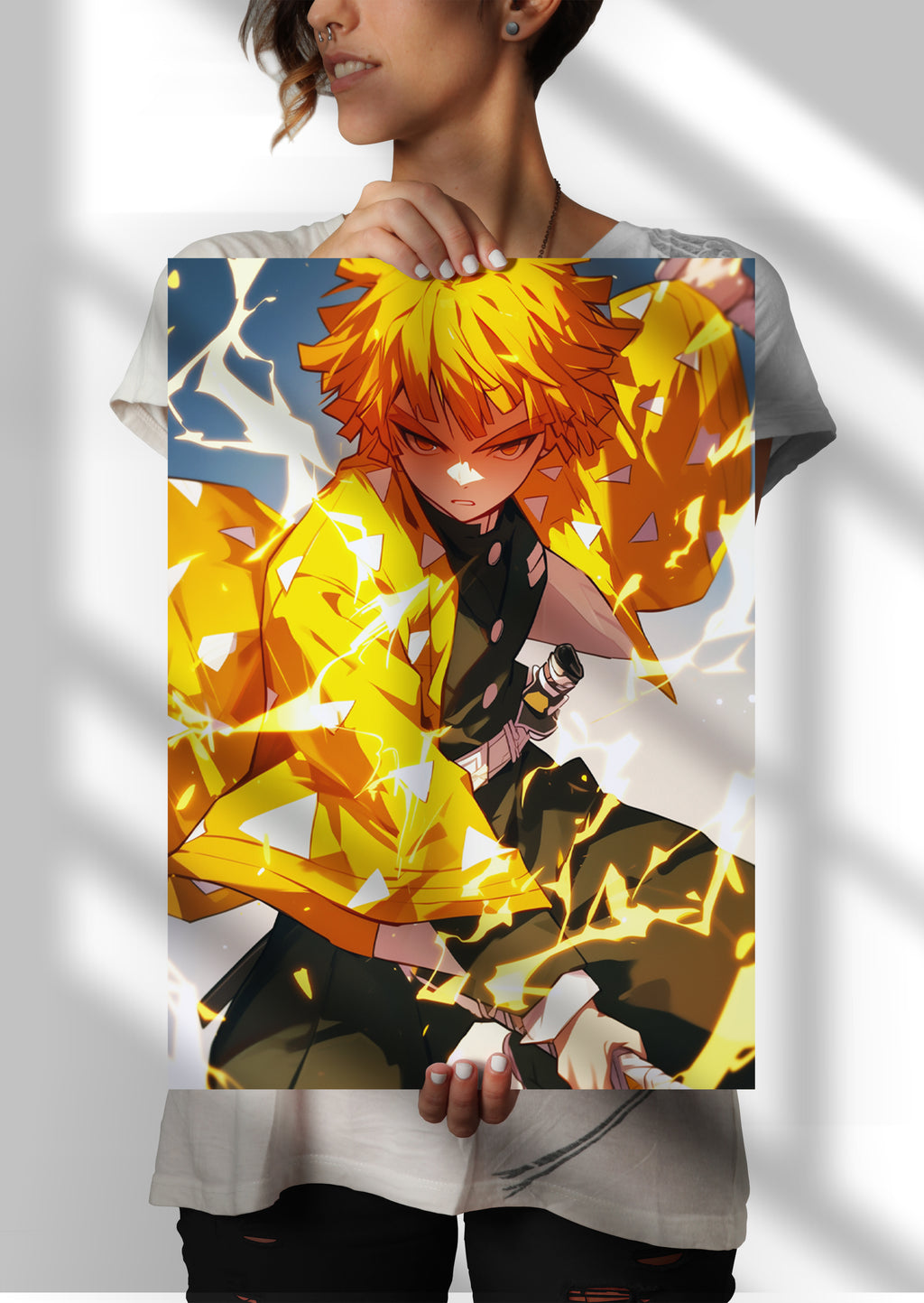 Demon Slayer Zenitsu Agatsuma Anime Metal Poster