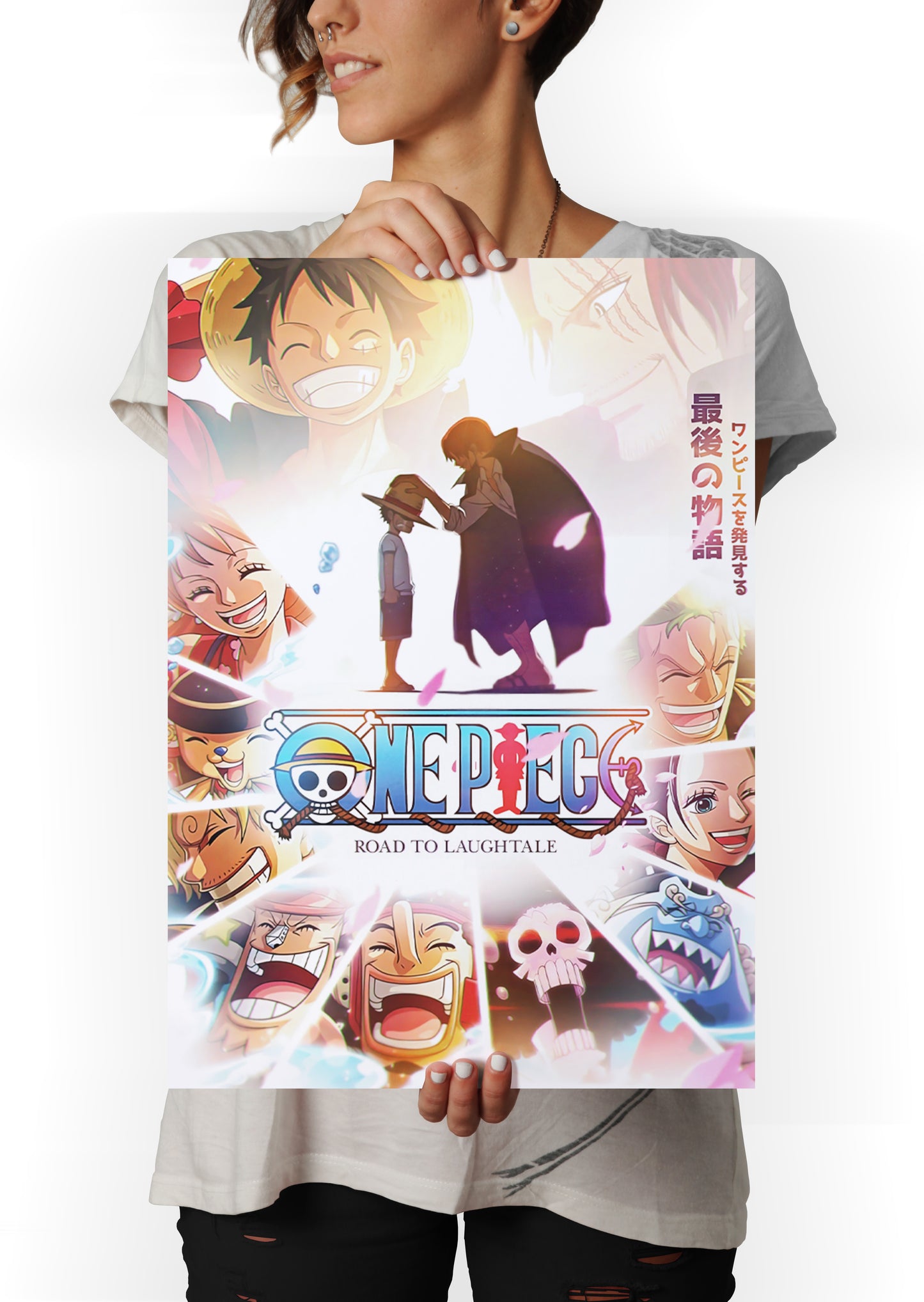 One Piece Luffy Shanks Zoro Sanji Nami Robin Chopper Brook Franky and Jimbei Anime Metal Poster