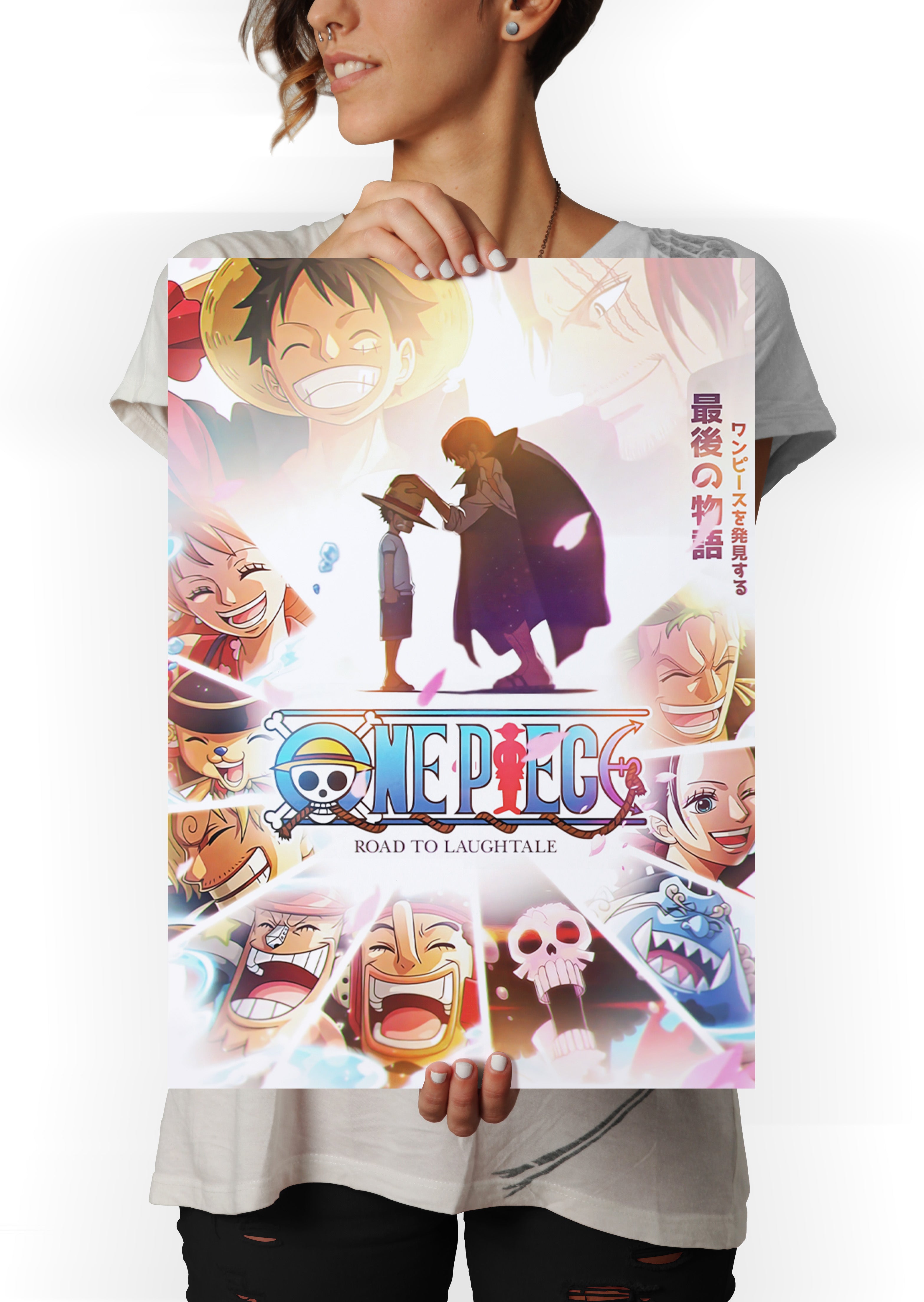 One Piece Luffy Shanks Zoro Sanji Nami Robin Chopper Brook Franky and Jimbei Anime Metal Poster