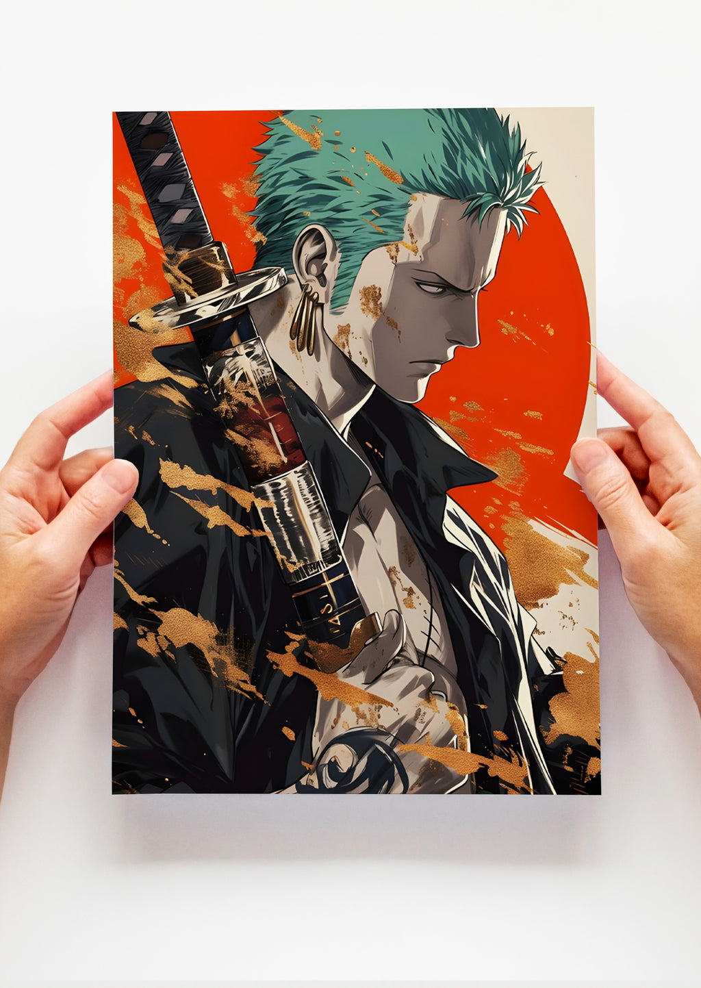 Roronoa Zoro With Sword One Piece Anime Metal Poster