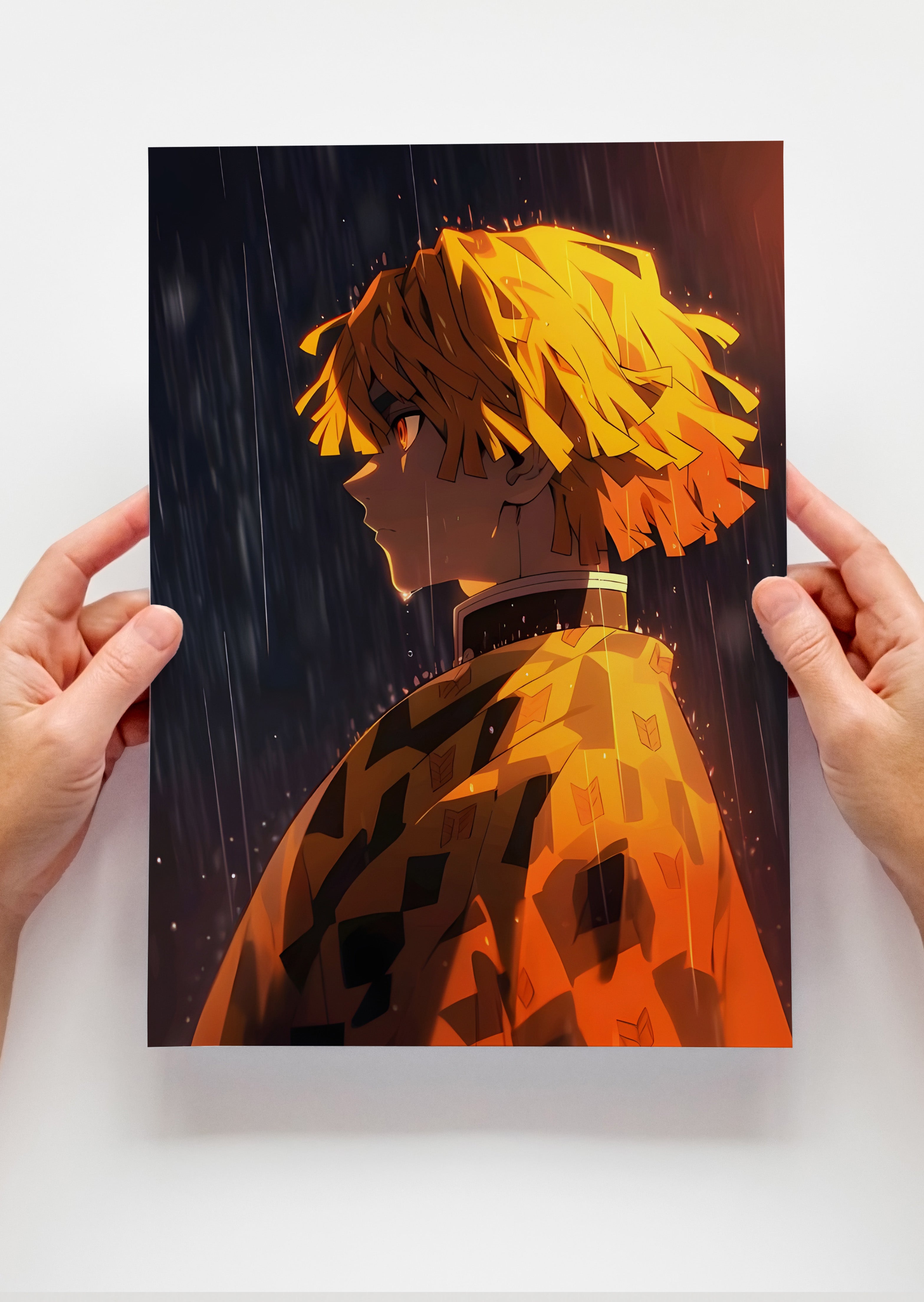 Zenitsu Agatsuma Kimetsu No Yaiba Anime Metal Poster