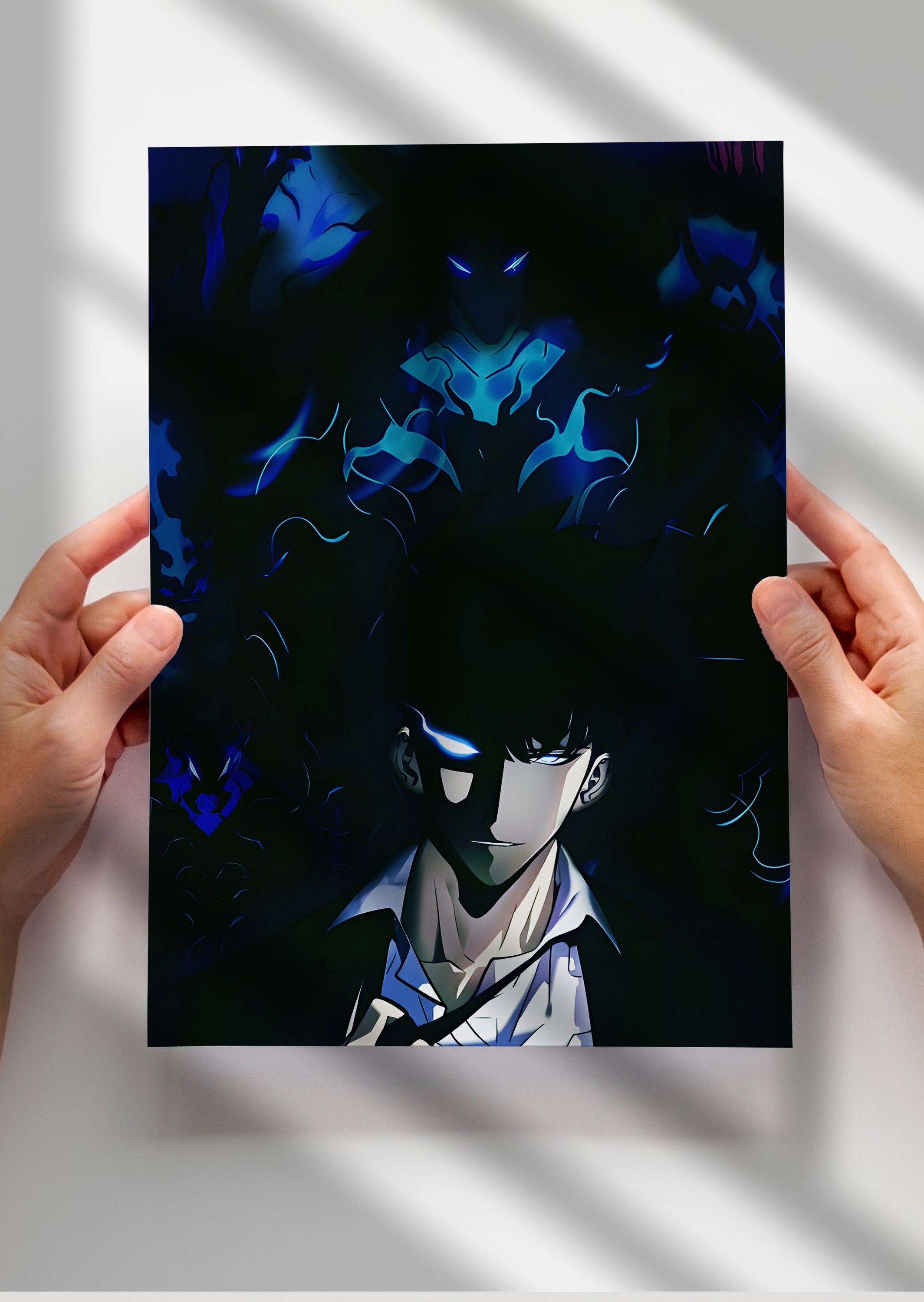 Solo Leveling Sung Jin Woo Shadow Monarch Anime Metal Poster