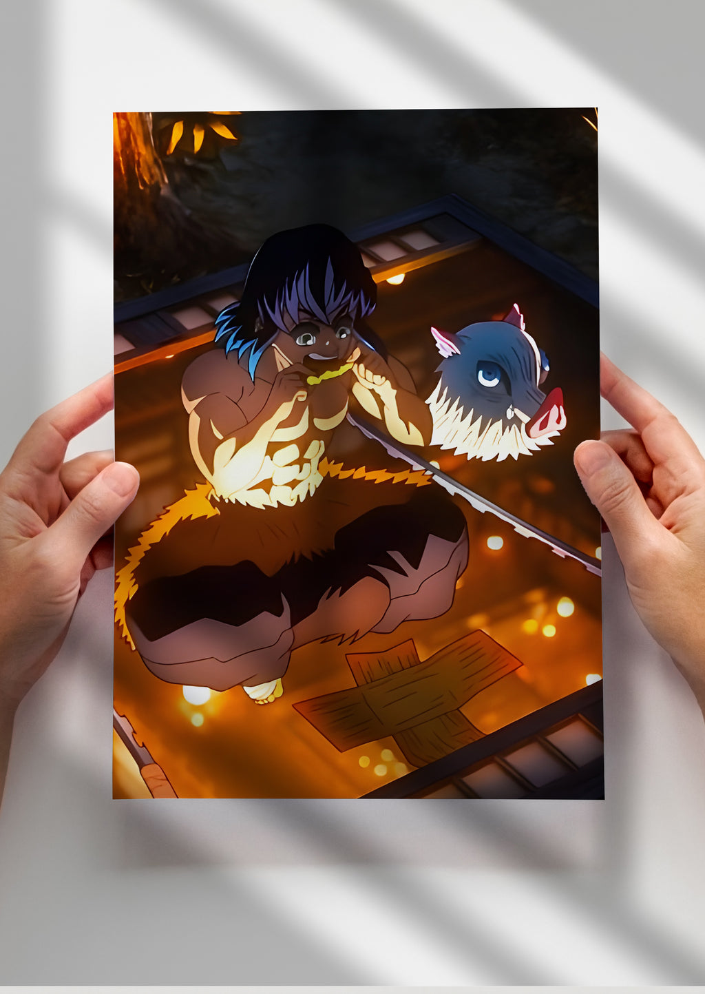 Inosuke Hashibira Demon Slayer Infinity Castle Anime Metal Poster