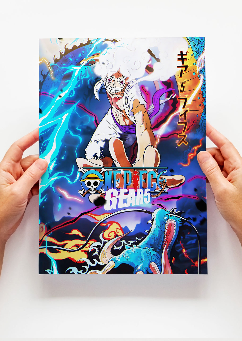 displate luffy gear 5 Monkey D Luffy Gear 5 One Piece Anime Metal Poster – BATATAWADA