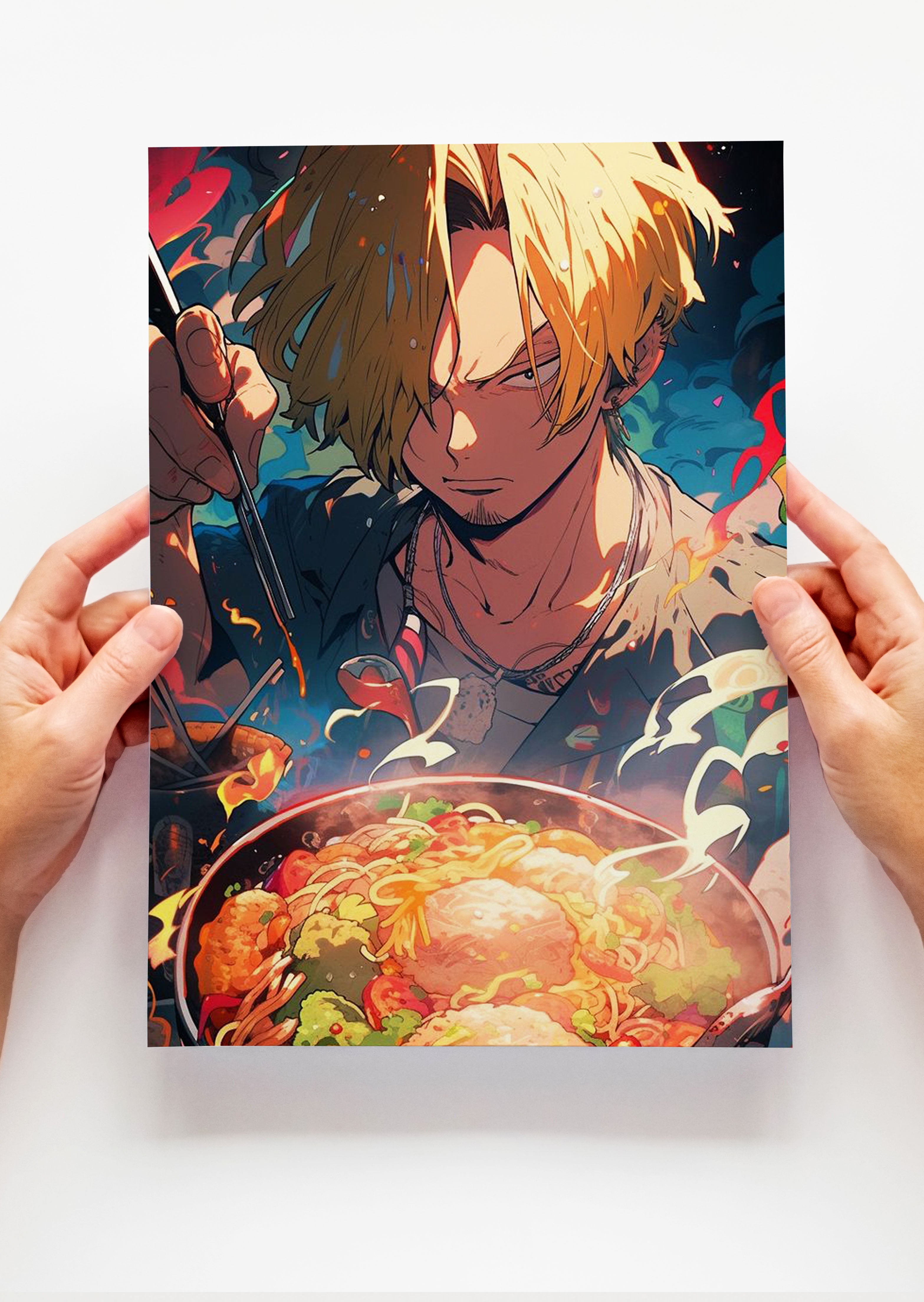 Vinsmoke Sanji X Ramen One Piece Anime Metal Poster