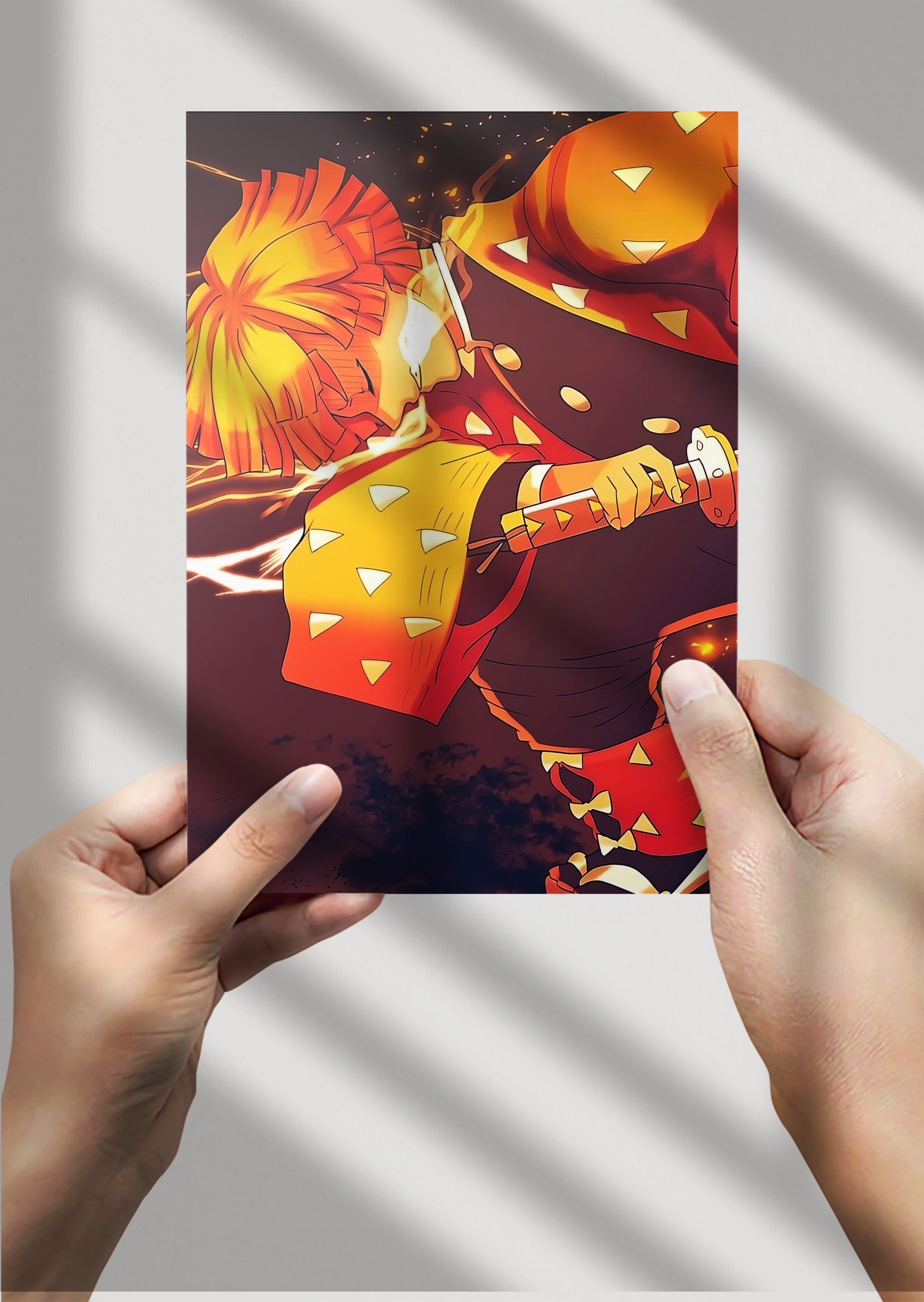 Zenitsu Agatsuma Demon Slayer  Anime Metal Poster