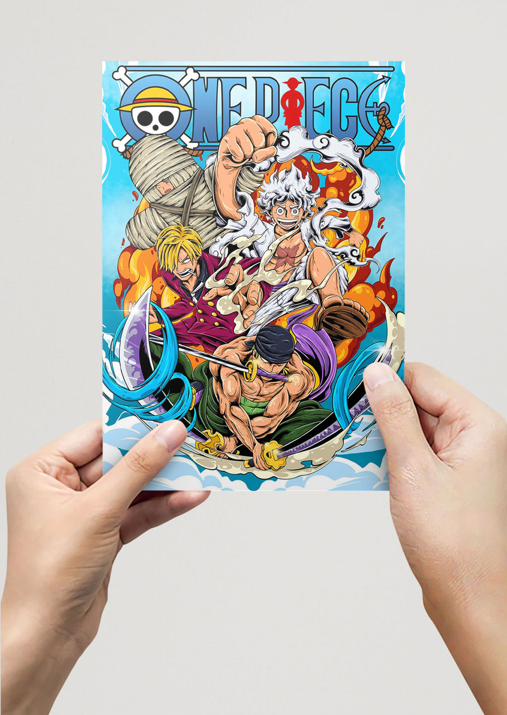 Luffy, Zoro & Sanji One Piece Anime Metal Poster | Legendary Trio of Pirates