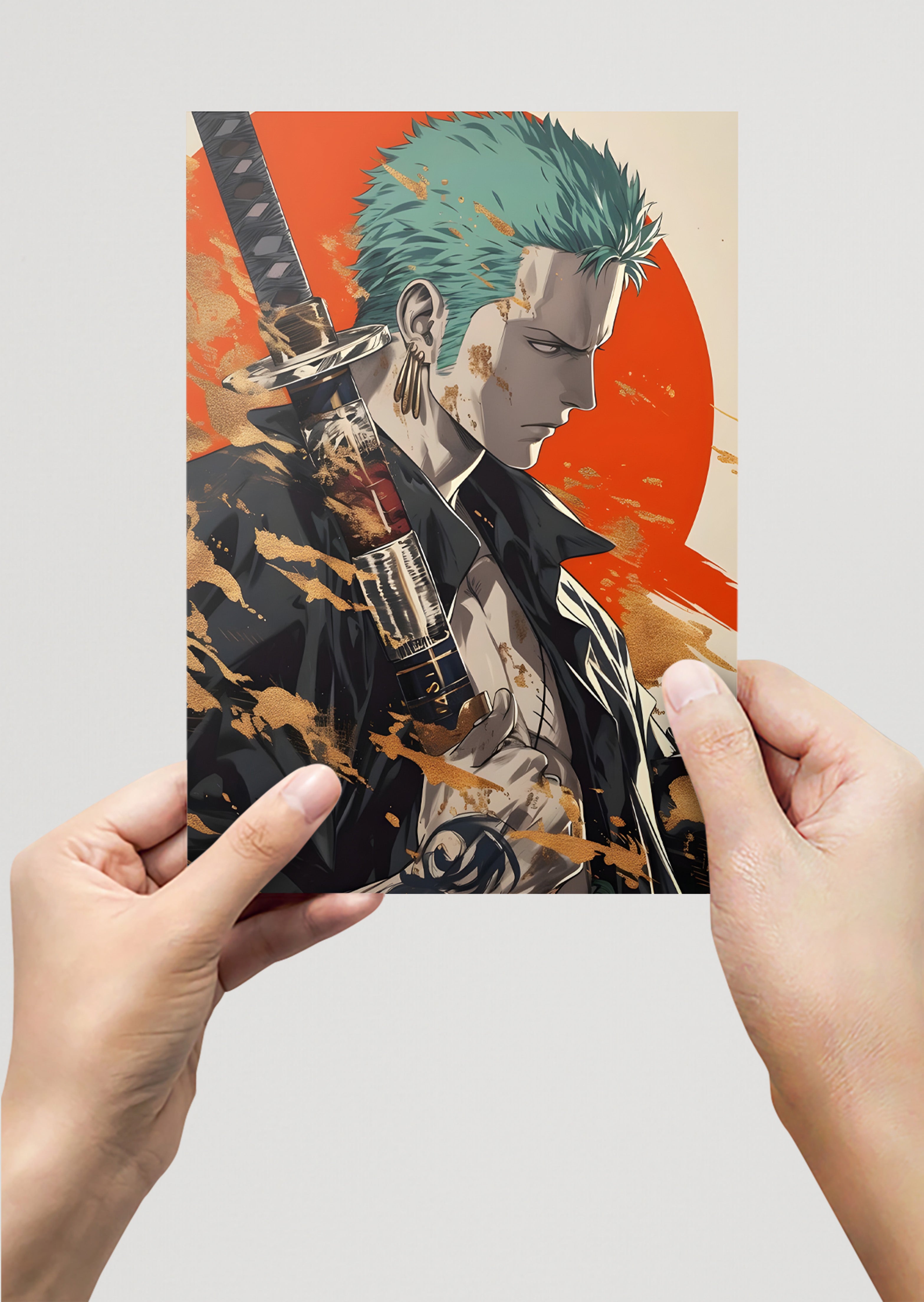 Roronoa Zoro With Sword One Piece Anime Metal Poster