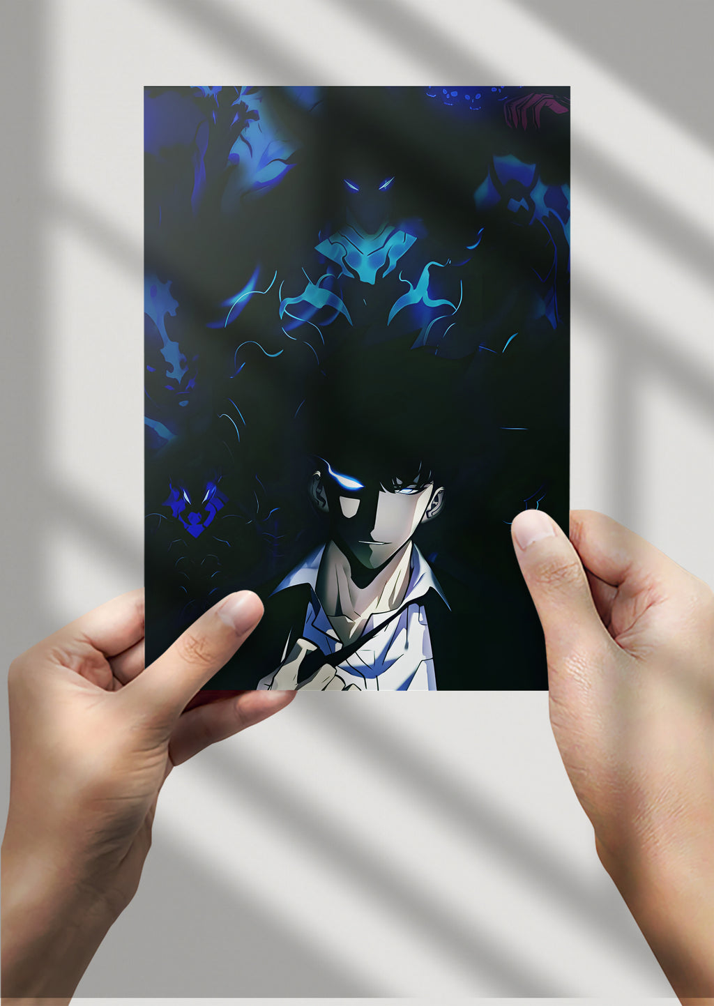 Solo Leveling Sung Jin Woo Shadow Monarch Anime Metal Poster