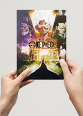 Blackbeard, Luffy Gear 5, Dragon, and Imu Anime Metal Poster