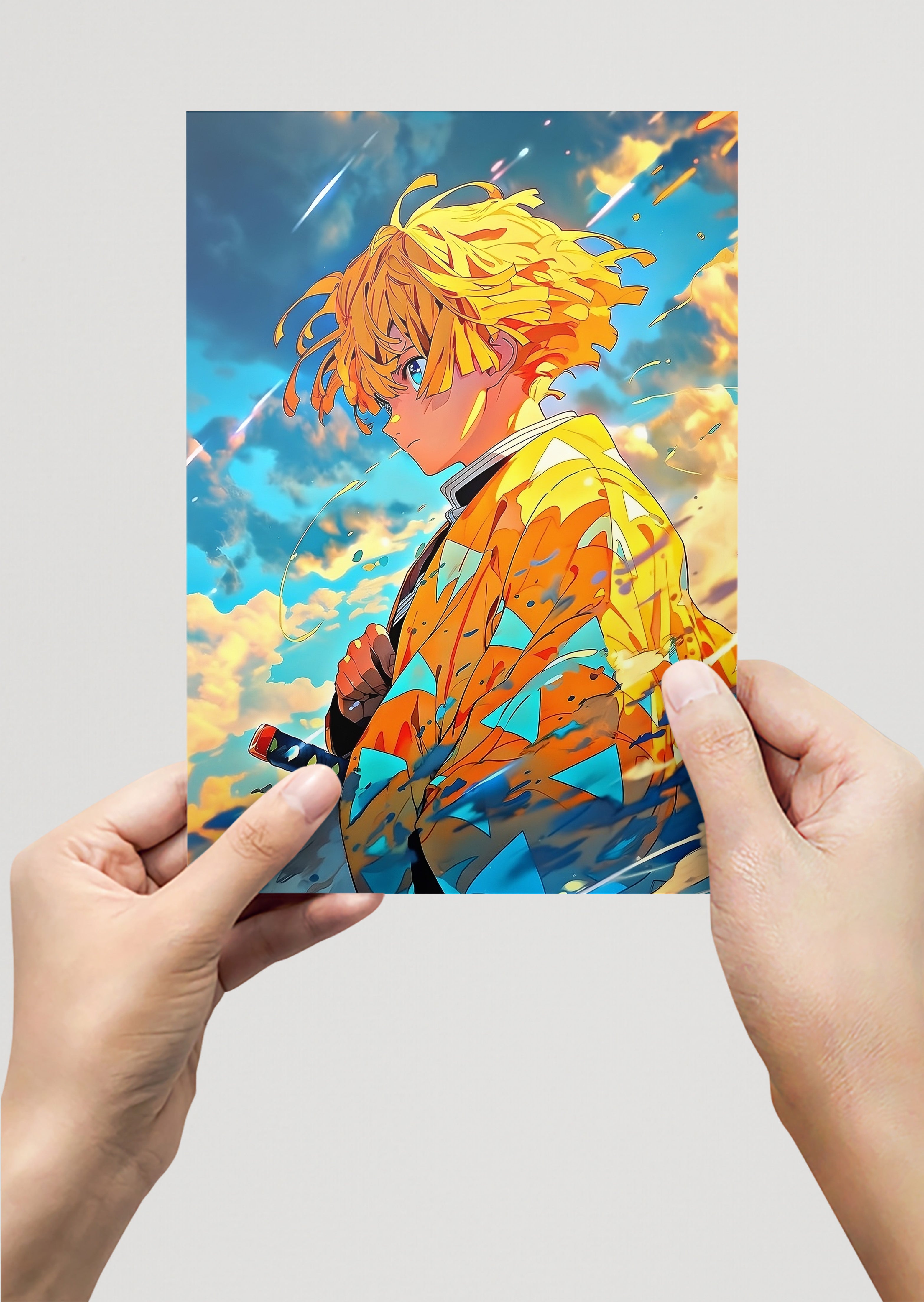 Zenitsu Agatsuma Demon Slayer Anime Metal Poster