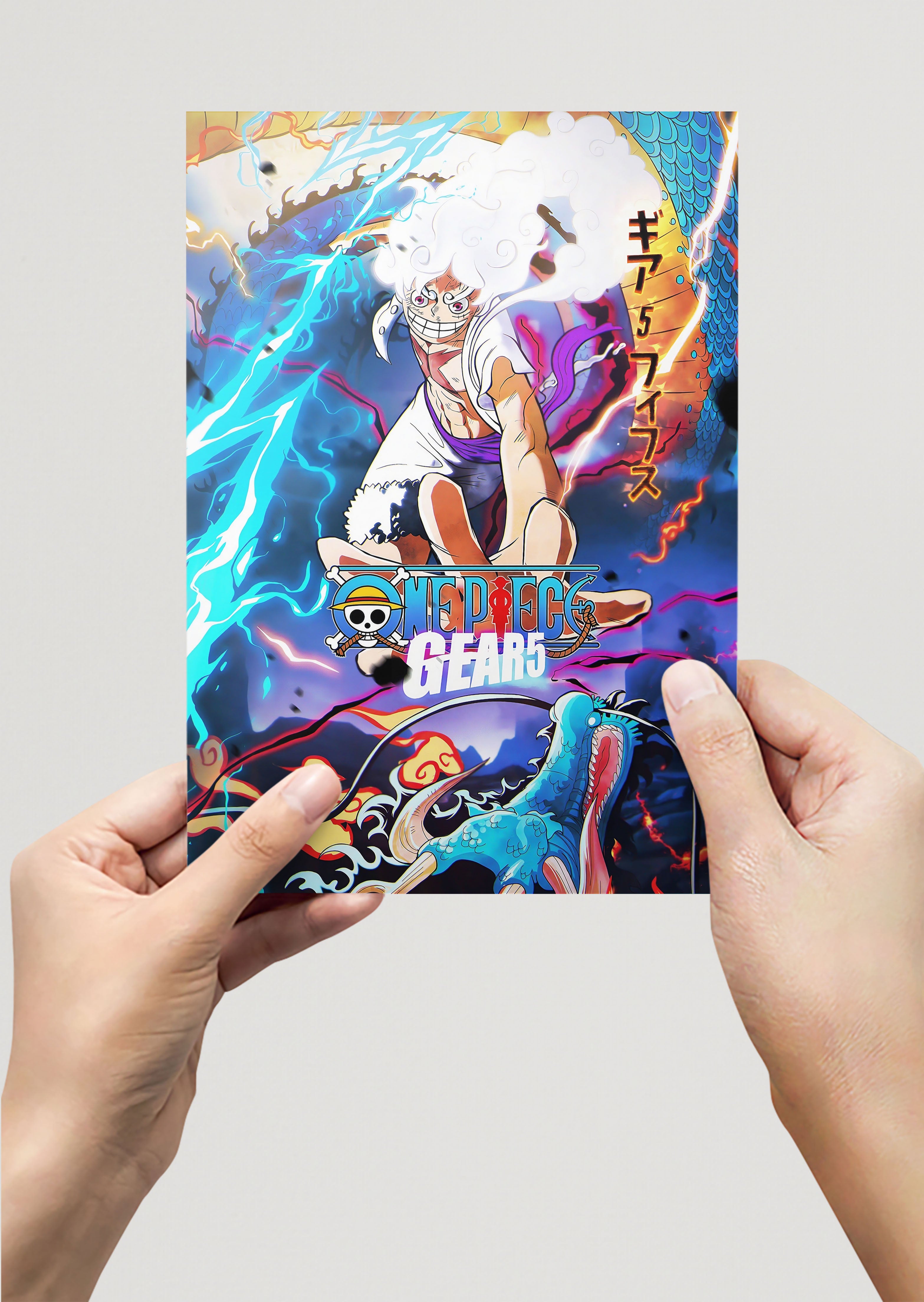 Monkey D Luffy Gear 5 One Piece Anime Metal Poster