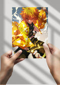 Demon Slayer Zenitsu Agatsuma Anime Metal Poster