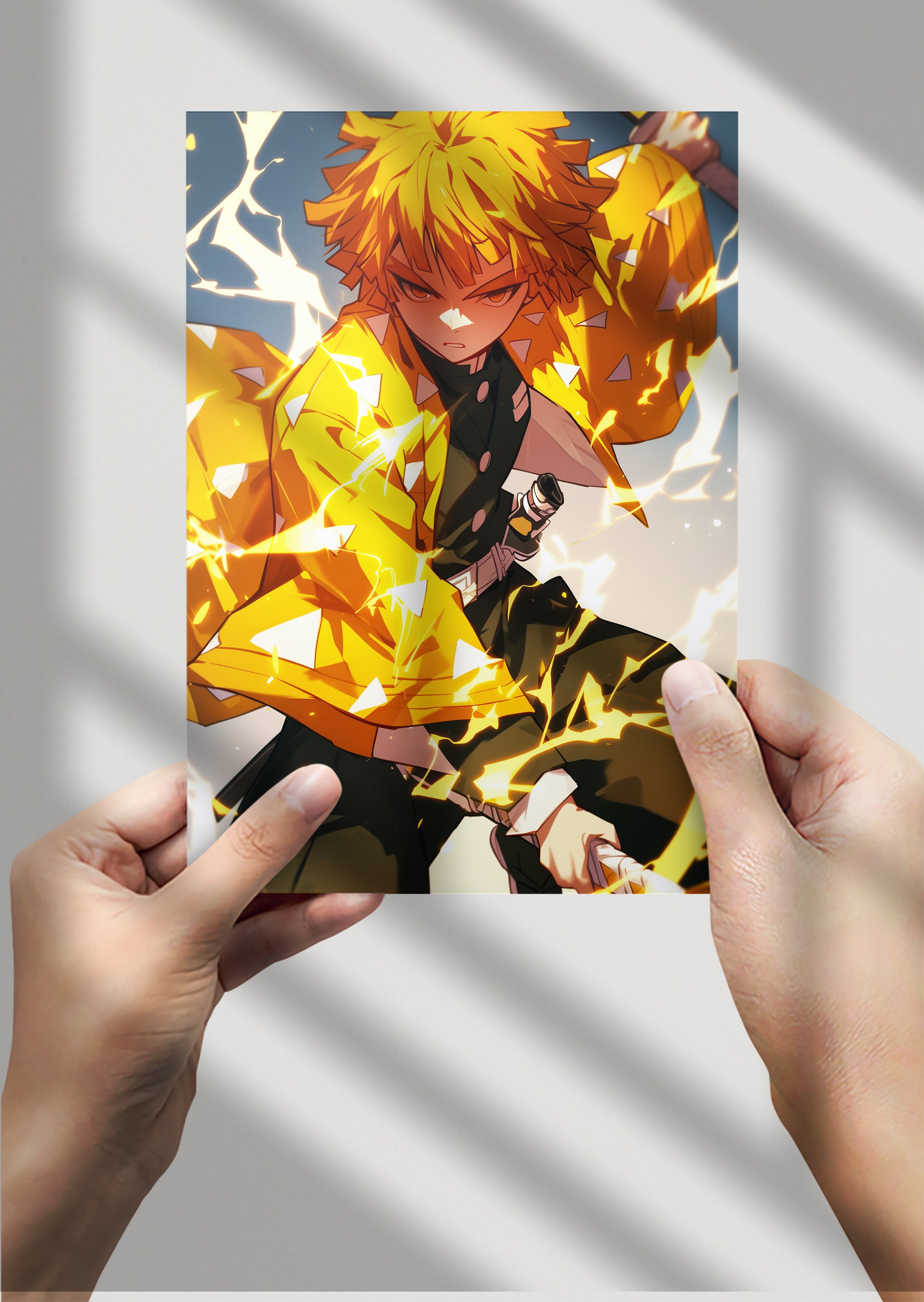 Demon Slayer Zenitsu Agatsuma Anime Metal Poster