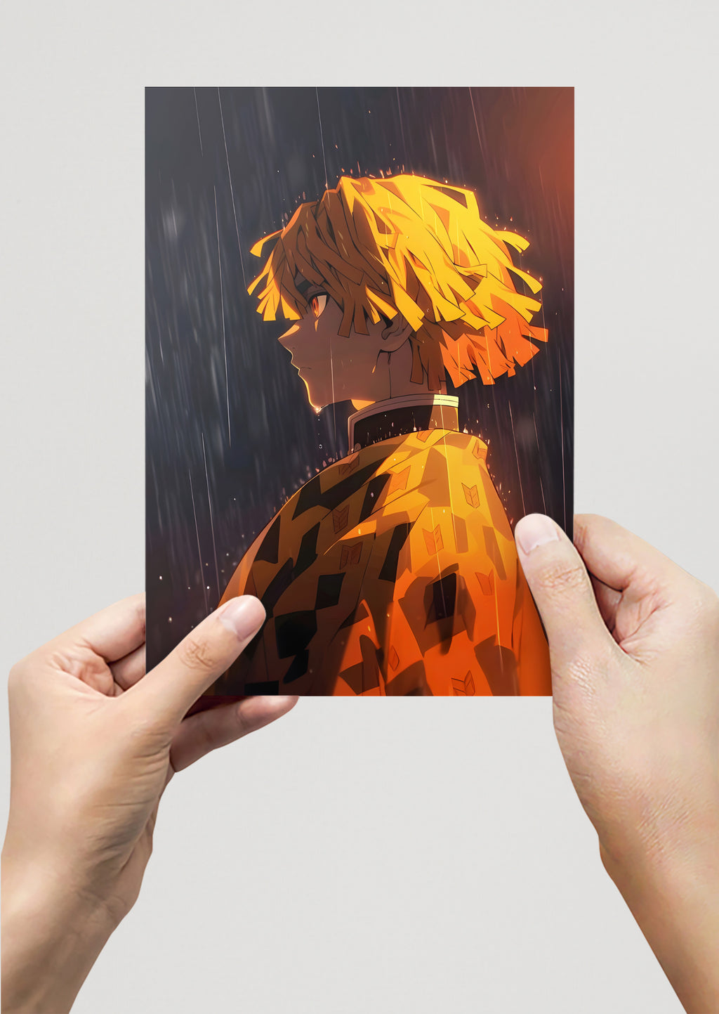 Zenitsu Agatsuma Kimetsu No Yaiba Anime Metal Poster