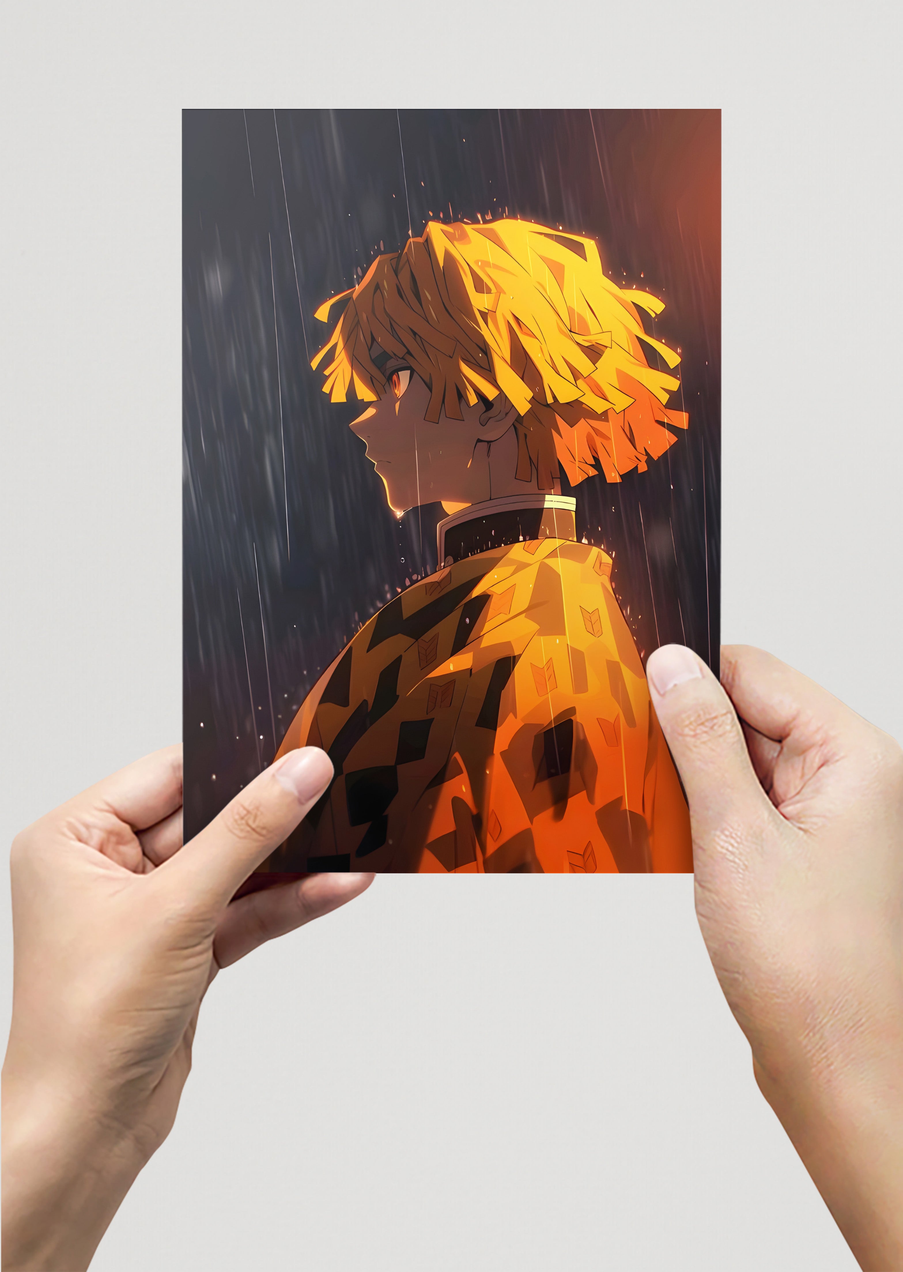 Zenitsu Agatsuma Kimetsu No Yaiba Anime Metal Poster