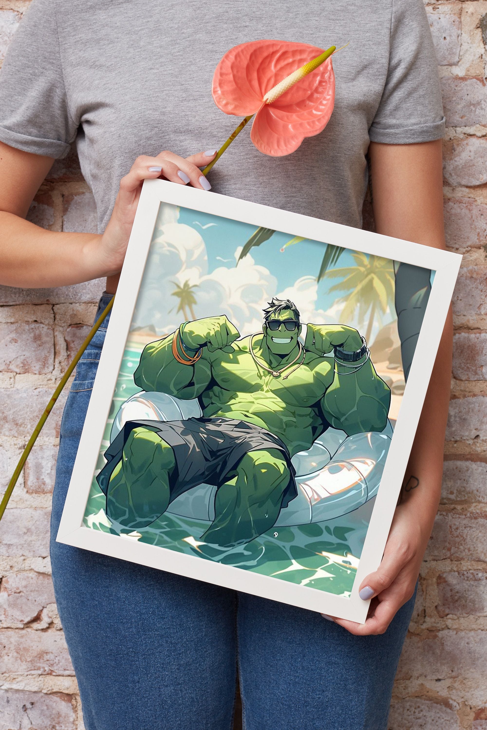 Hulk On Vacation Marvel Wall Poster