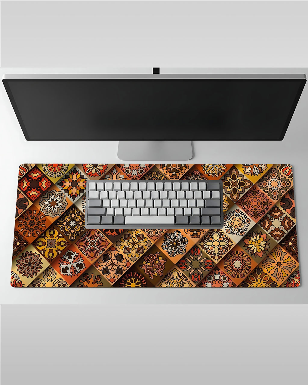 Indie Soul Desk Mat – Indian Aesthetic Art Desk Pad  58 × 28 cm Smooth Surface Mat