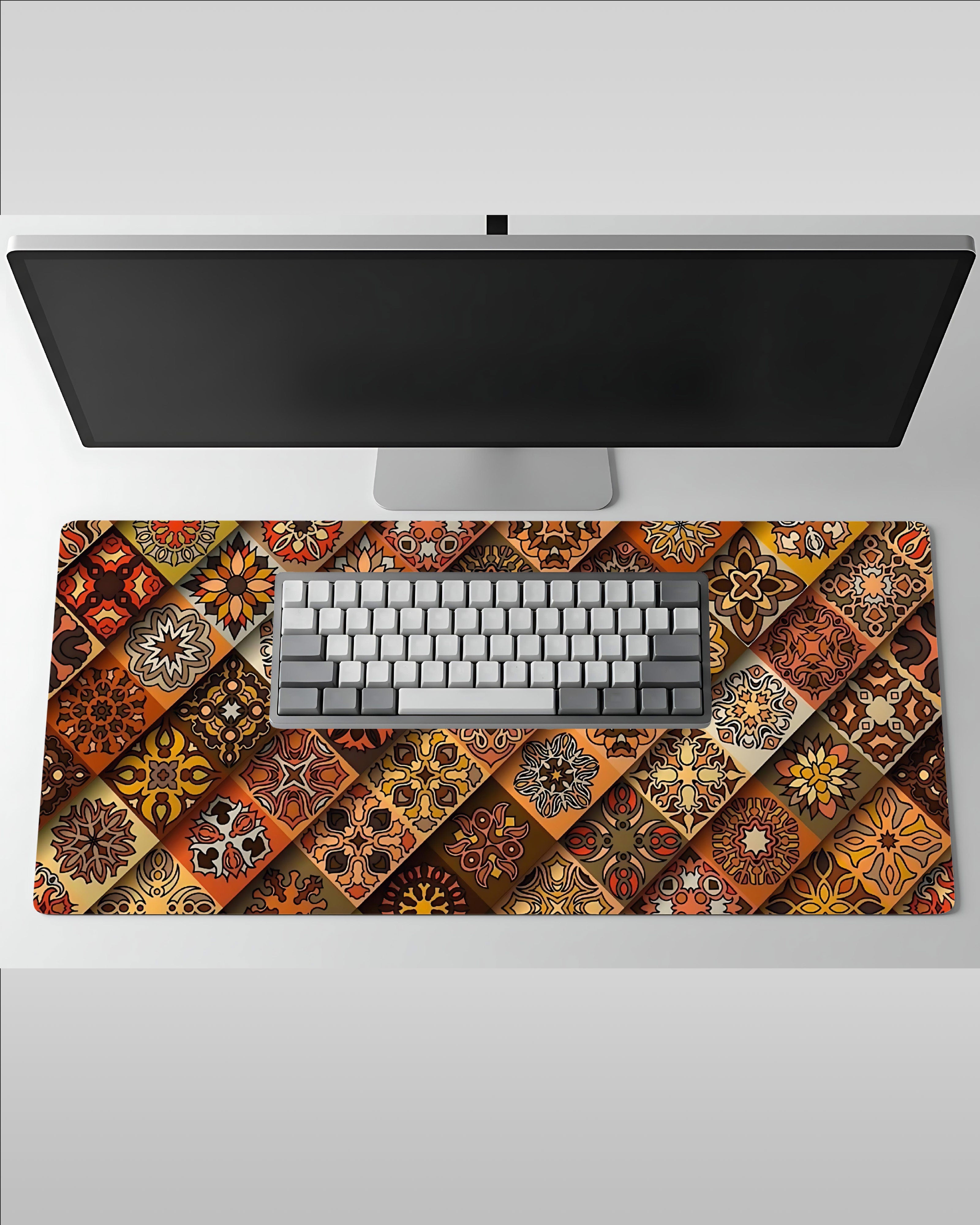Indie Soul Desk Mat – Indian Aesthetic Art Desk Pad  58 × 28 cm Smooth Surface Mat