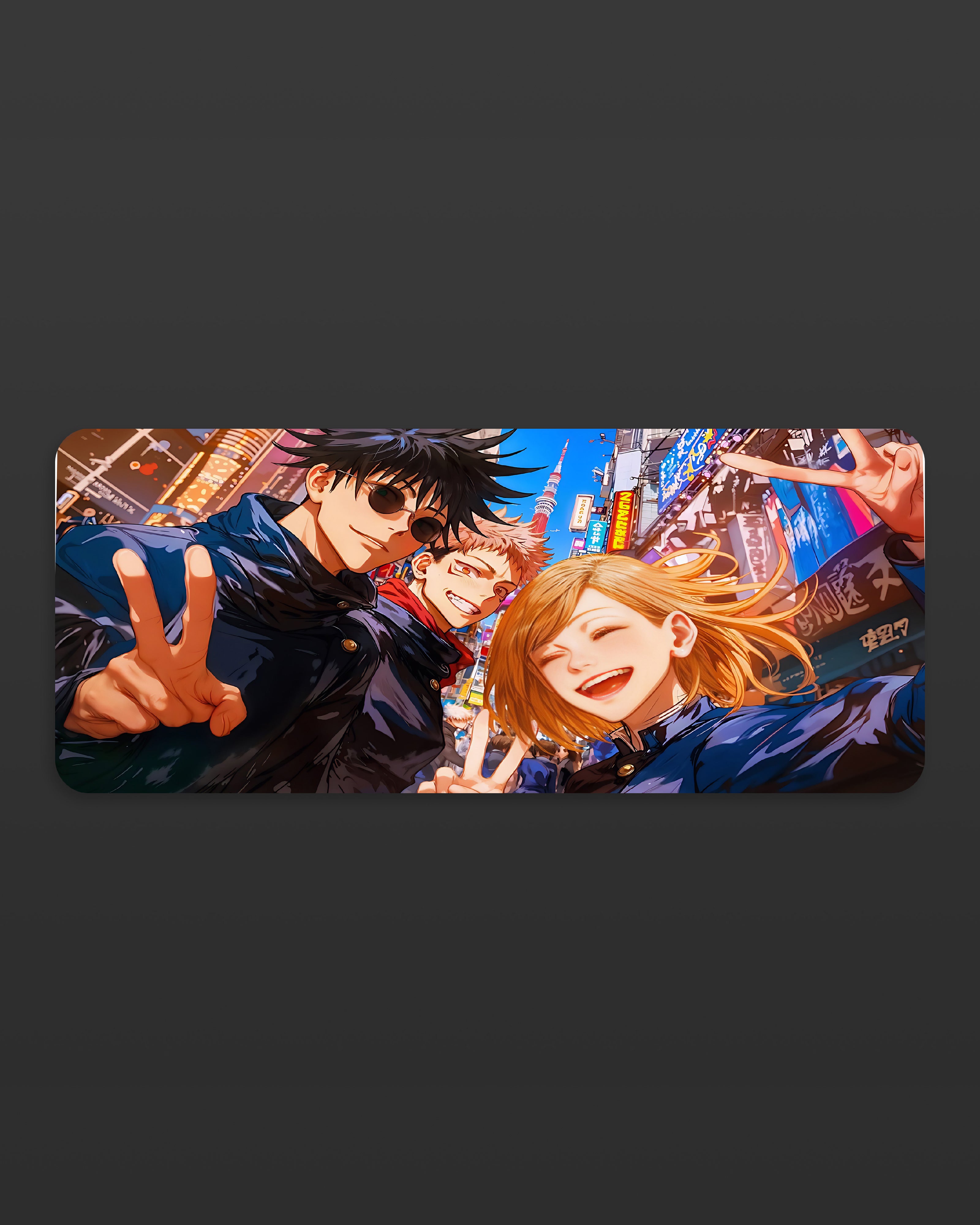 Jujutsu Kaisen Trio Desk Mat – Dark Energy Gaming Pad  58 × 28 cm Desk Surface