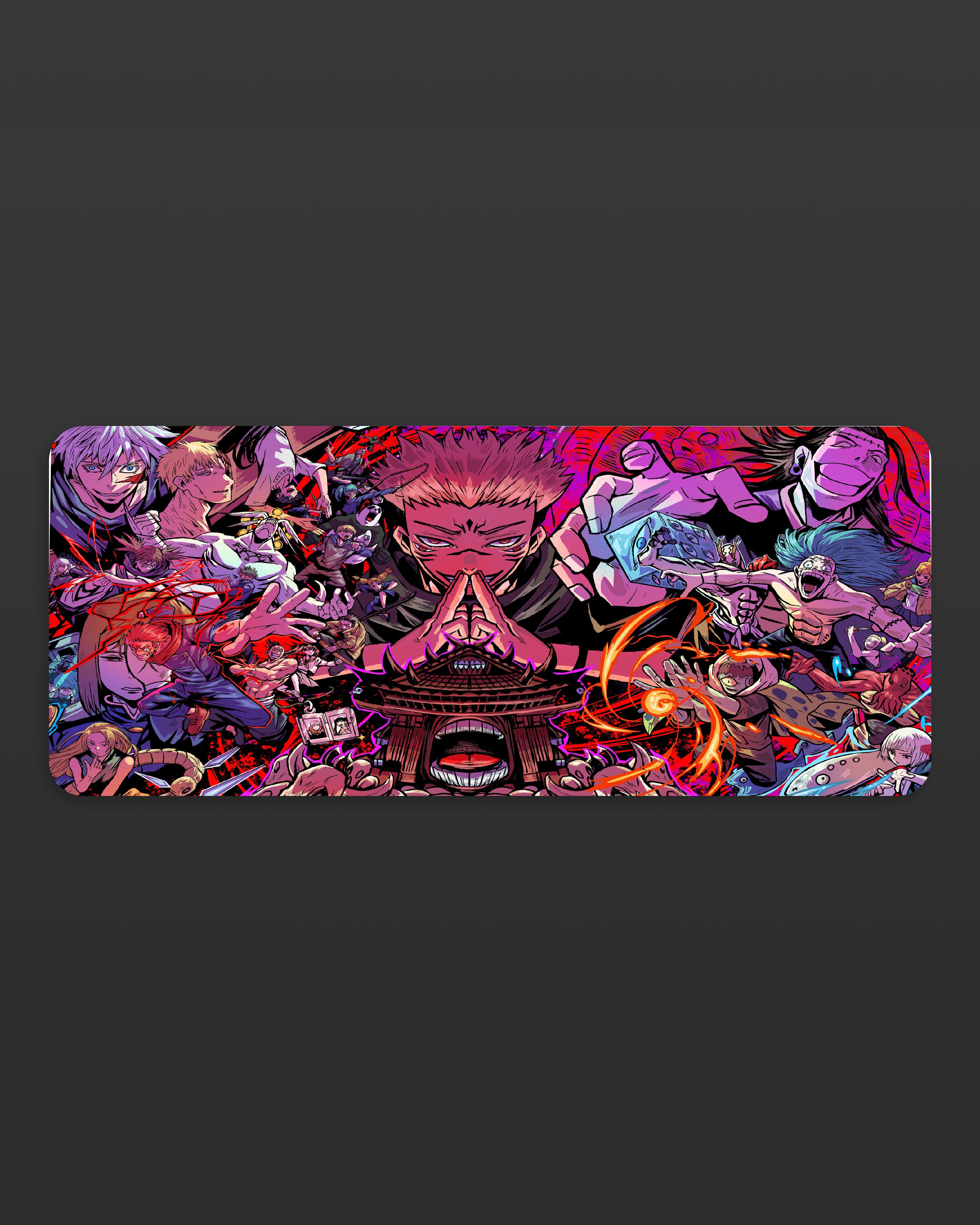 Jujutsu Kaisen Sukuna Desk Mat – Dark Energy Gaming Pad  58 × 28 cm Desk Surface Mat