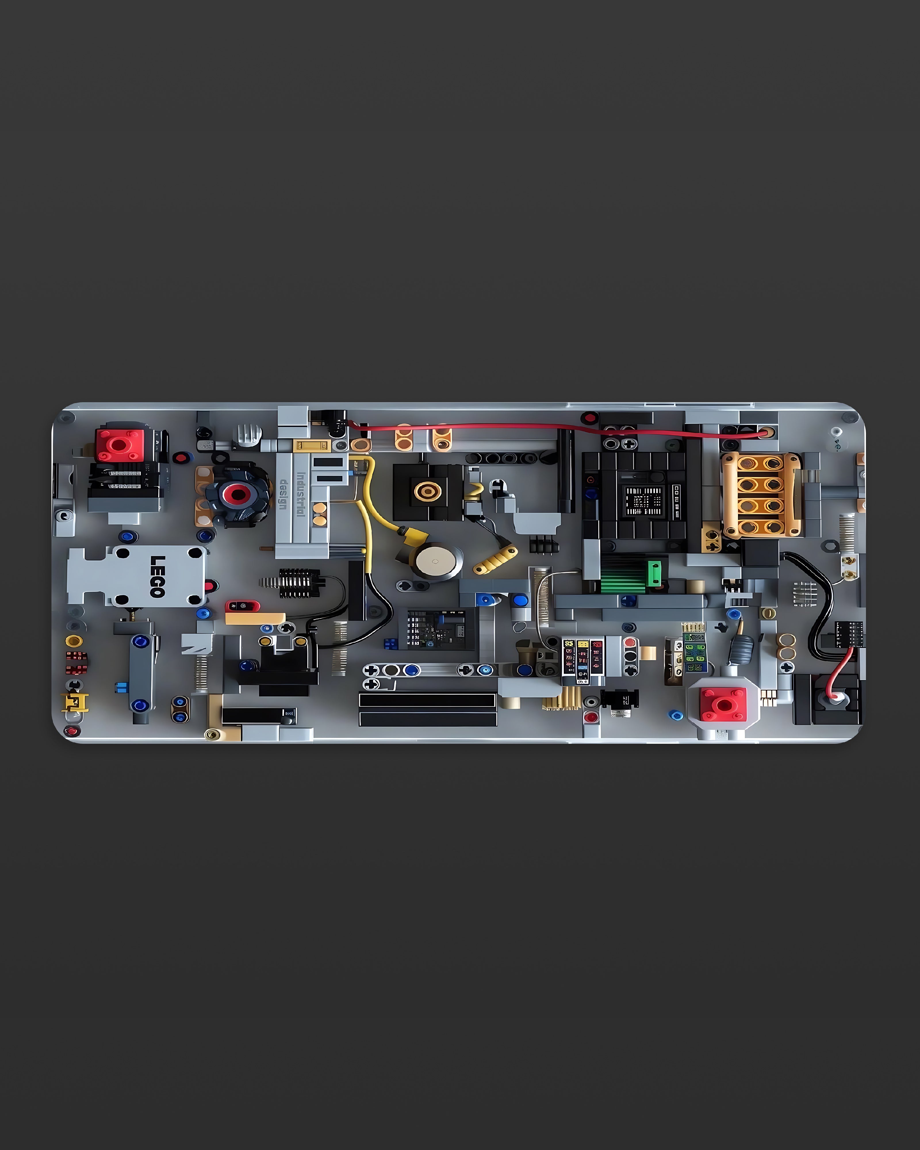 Lego Brick World Desk Mat – Color Block Gaming Pad  58 × 28 cm Desk Surface Mat