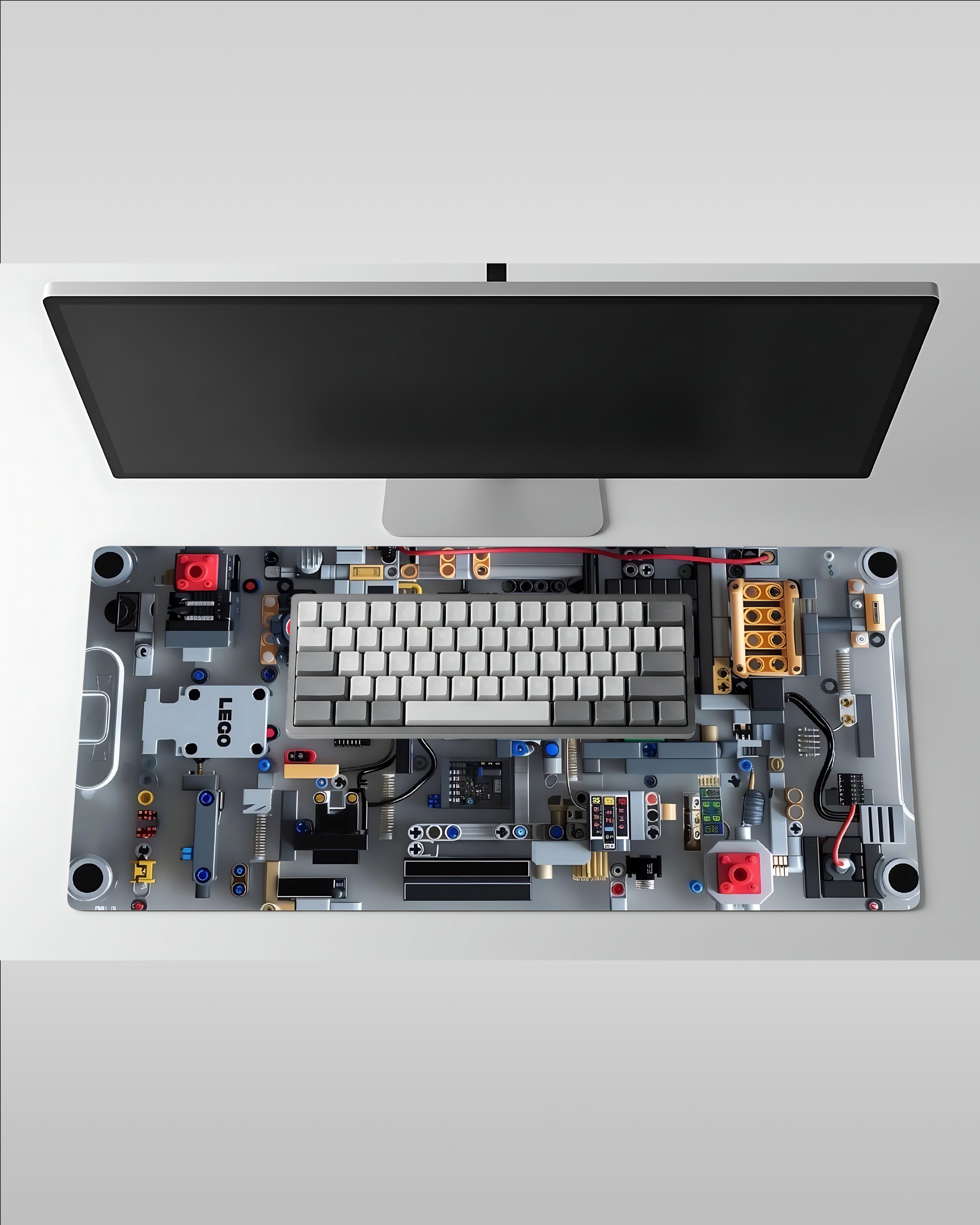 Lego Brick World Desk Mat – Color Block Gaming Pad  58 × 28 cm Desk Surface Mat